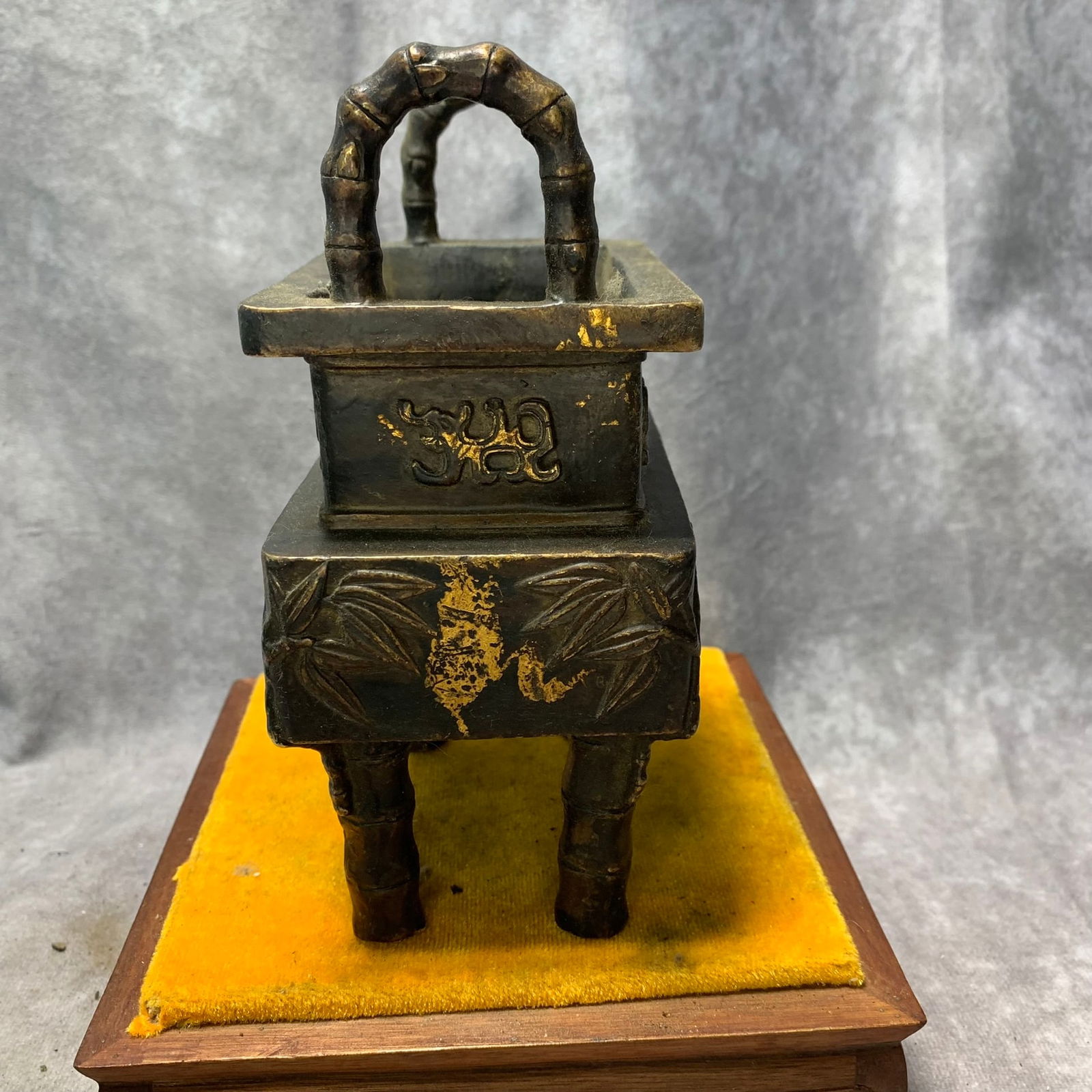 BAMBOO PATTERN FOUR-LEGGED UPRIGHT-EAR SQUARE CENSER - 4