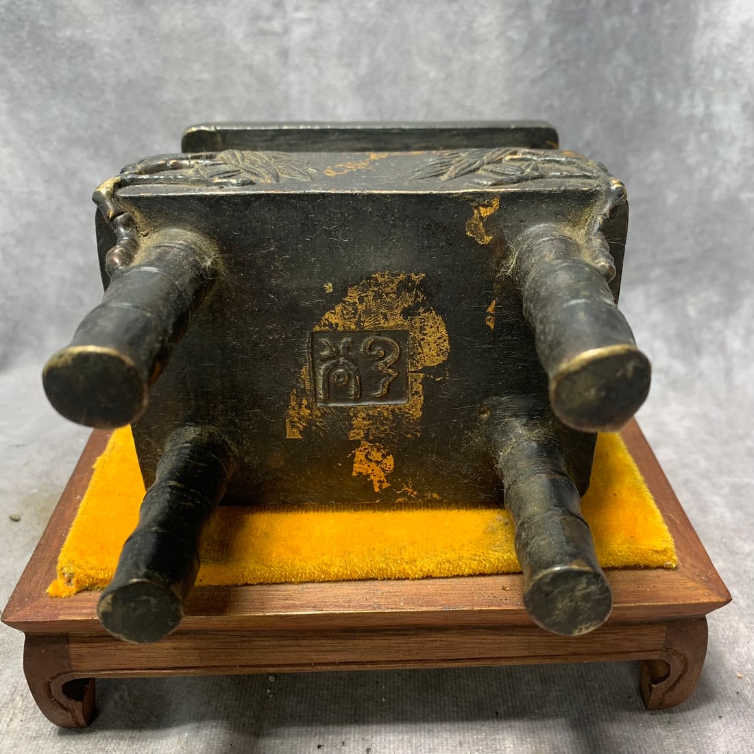 BAMBOO PATTERN FOUR-LEGGED UPRIGHT-EAR SQUARE CENSER - 5