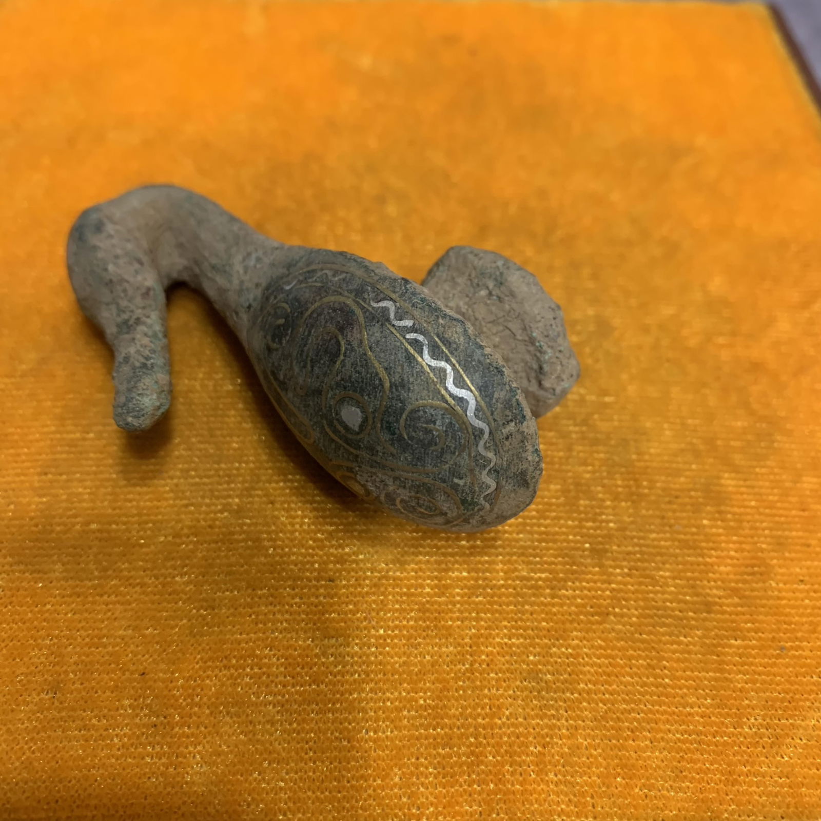 A FINE OLD BRONZE BELT HOOK - 2