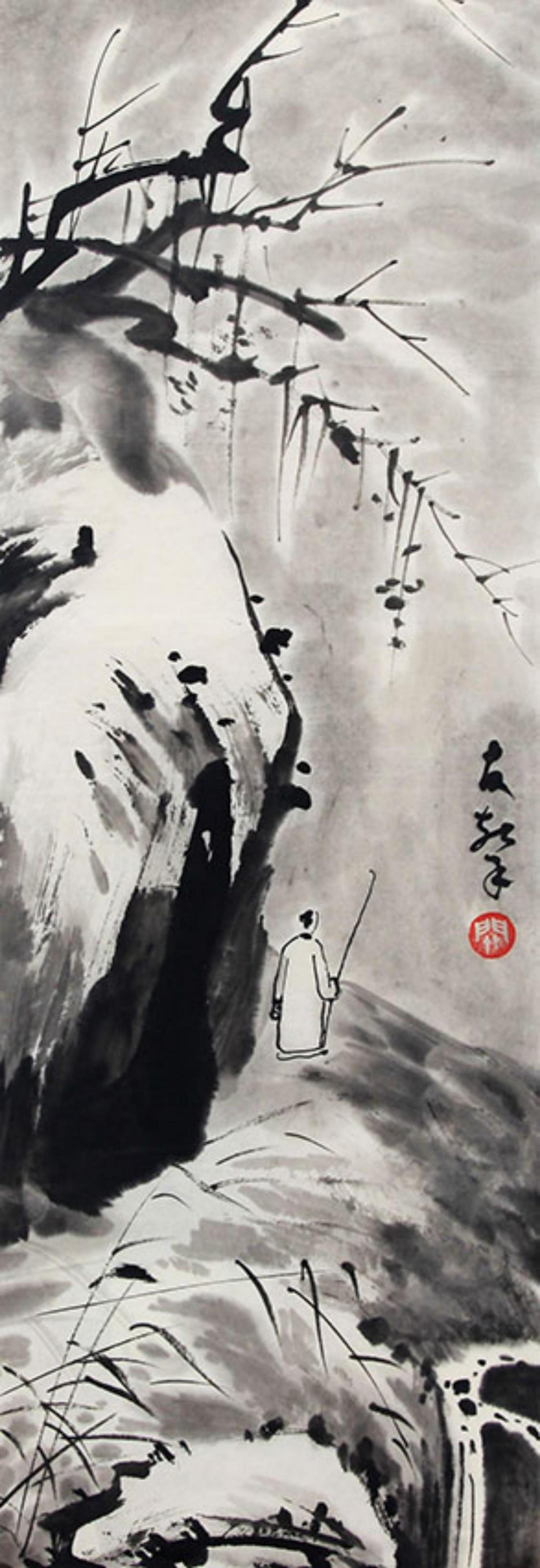 GUAN YOU XIN, CHINESE PAINTING ATTRIBUTED TO: Contemporary, High: 26.9 inch; Width: 9.4 inch;