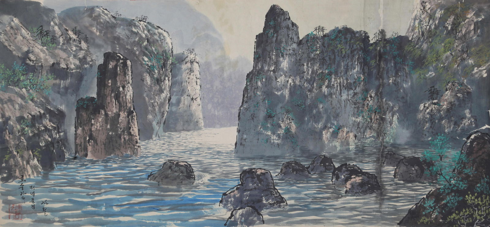 A FINE CHINESE PAINTING: Contemporary, High: 24.5 inch; Width: 50.00 inch