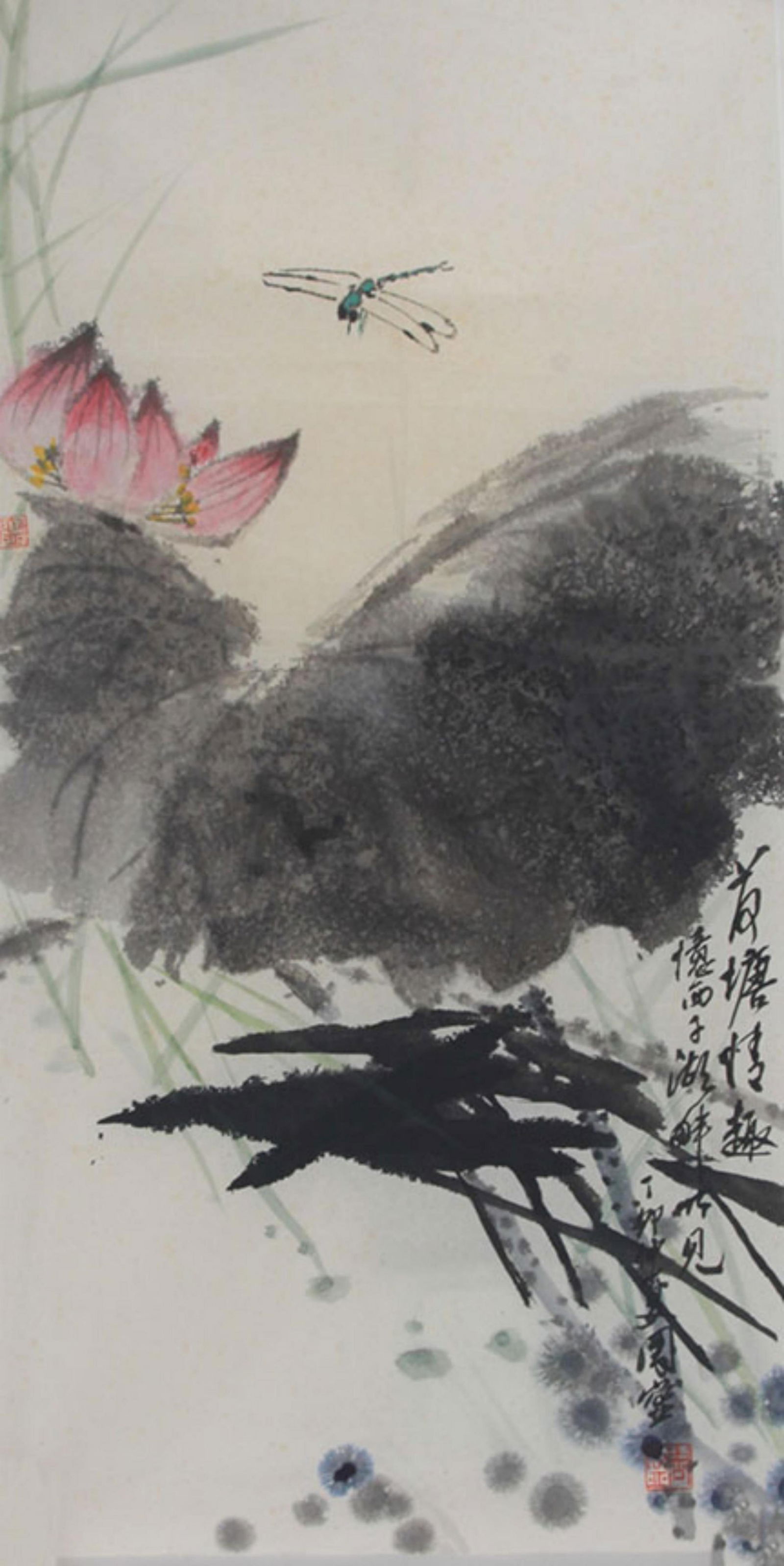 ZHOU MI,CHINESE PAINTING ATTRIBUTED TO: Modern; High: 27.00 inch; Width: 13.00 inch;