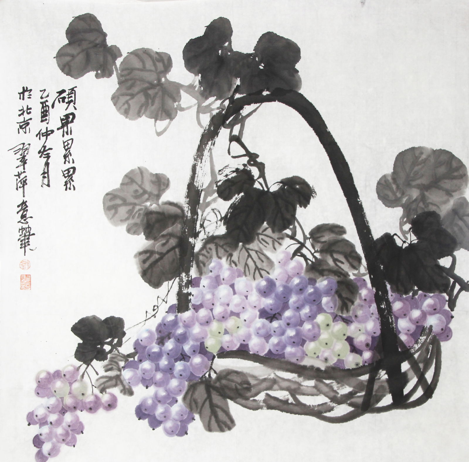 CHINESE PAINTING ATTRIBUTED TO LIU CUI PING: Contemporary, High: 27.3 inch; Width: 27.3 inch