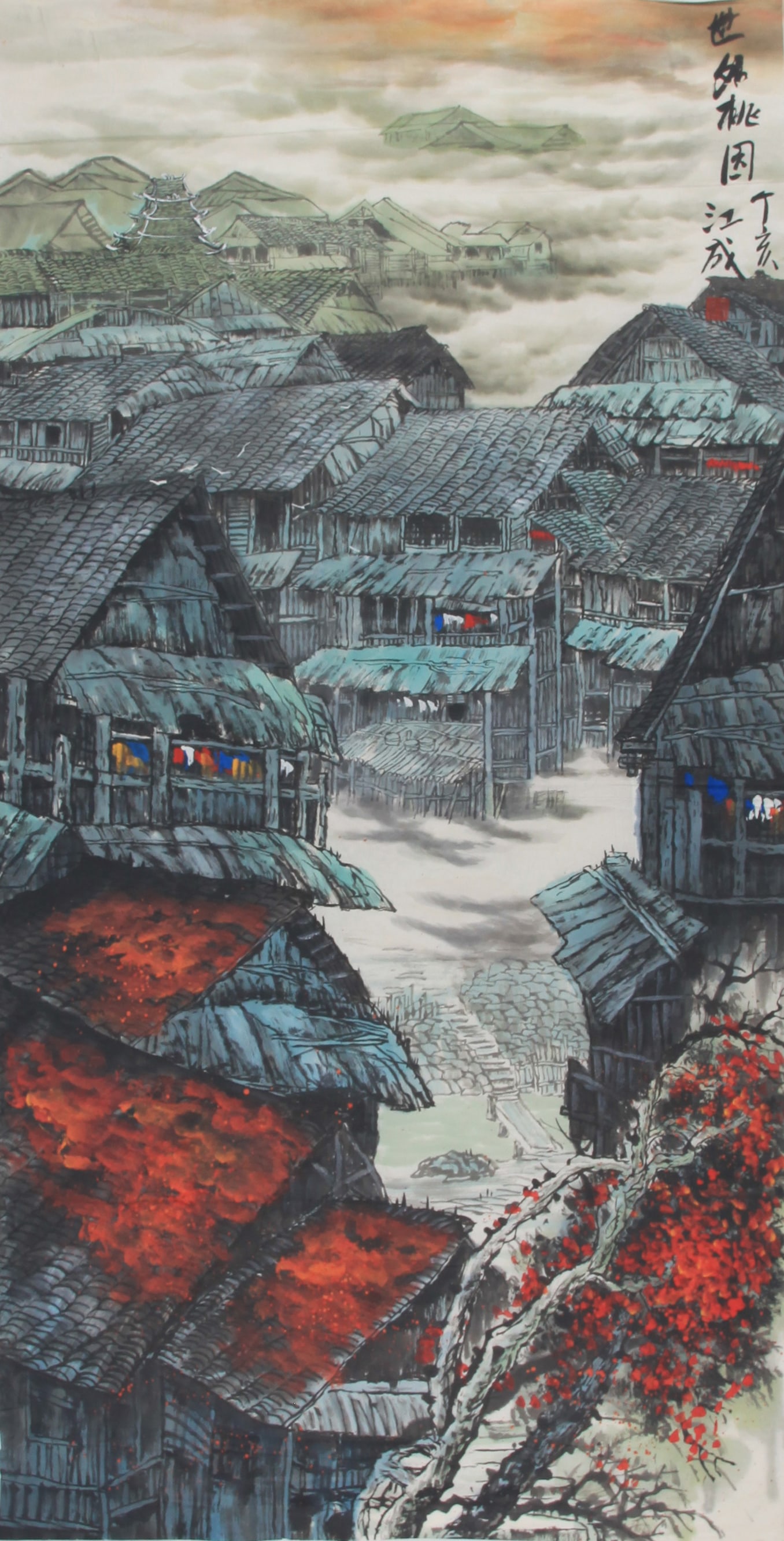 CHINESE PAINTING ATTRIBUTED TO JIANG CHENG: Contemporary, High: 53.00 inch; Width: 27.00 inch