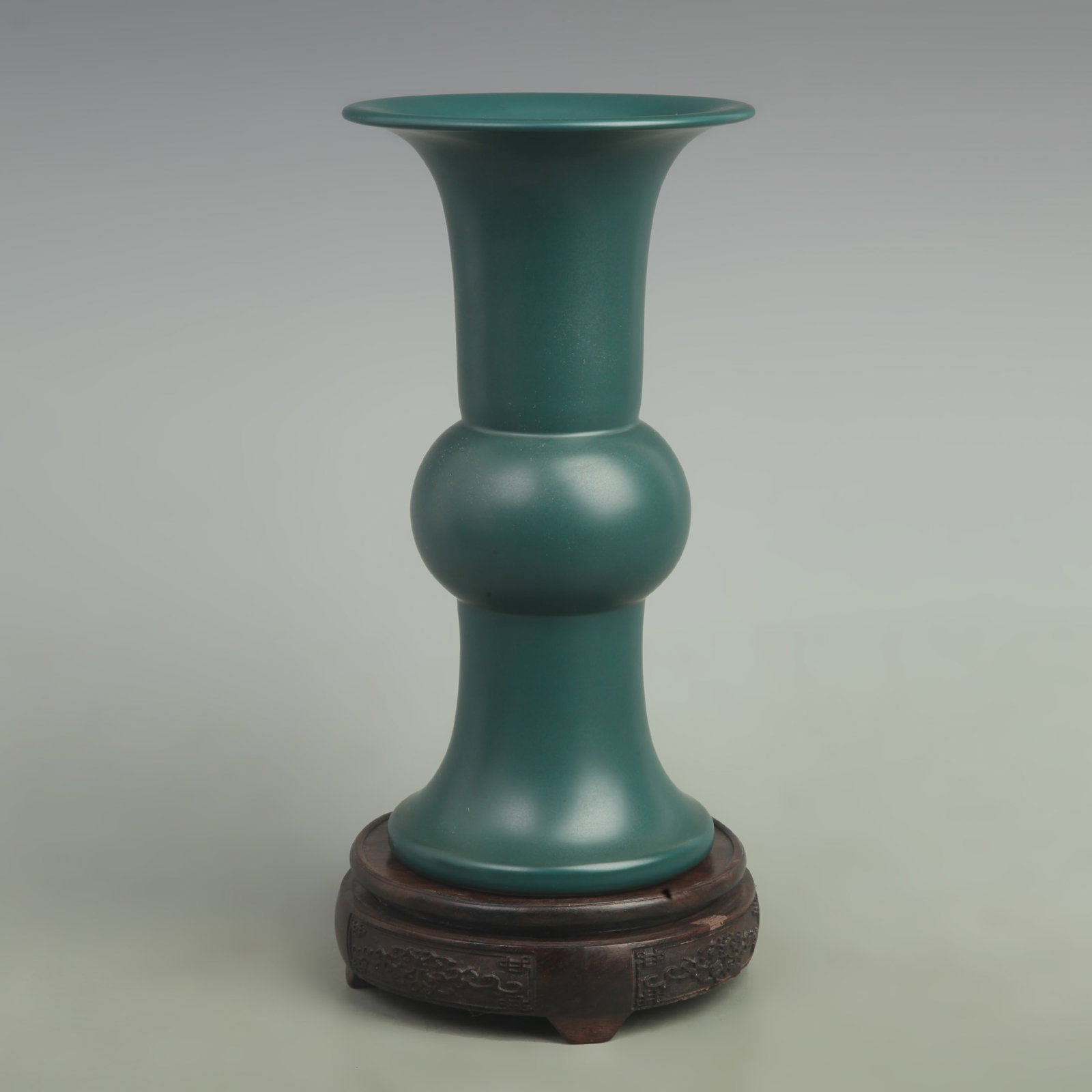 PEACOCK BLUE GLAZE PORCELAIN FLOWER VASE (1 of 5)