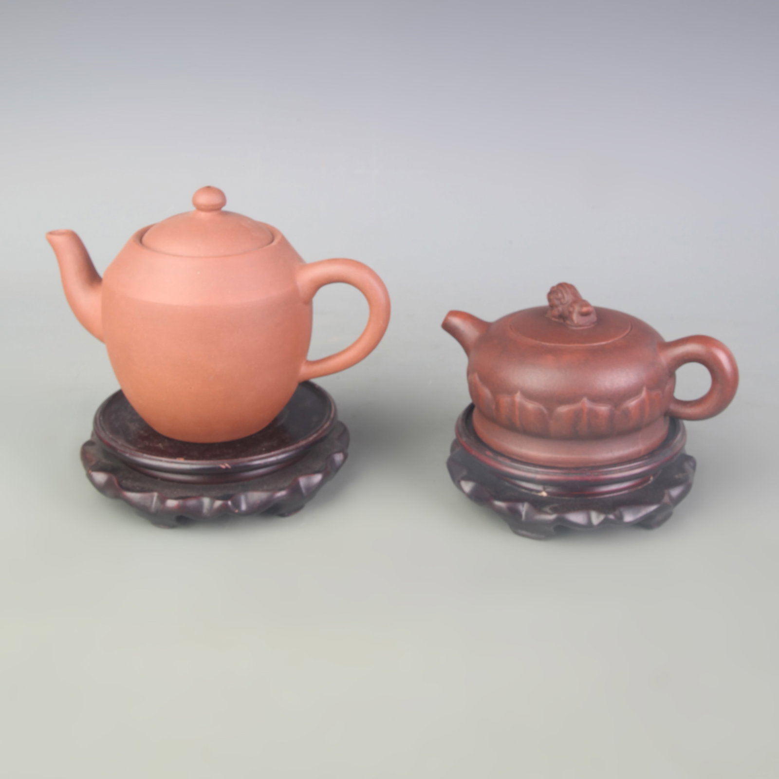PAIR OF YI XING ZISHA TEAPOT: Modern, High: 3.0 inch to 5.0 inch;