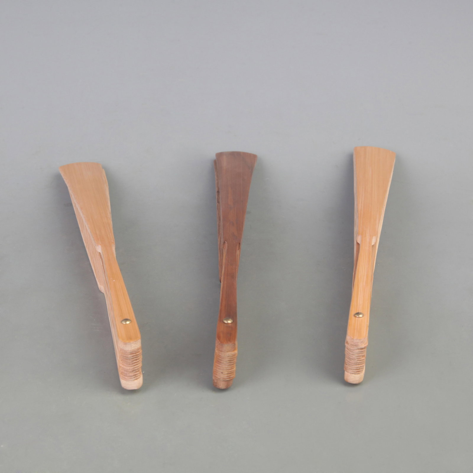 GROUP OF THREE SMALL BAMBOO FAN FRAME: Qing Dynasty, Long: 13 inch Size Various