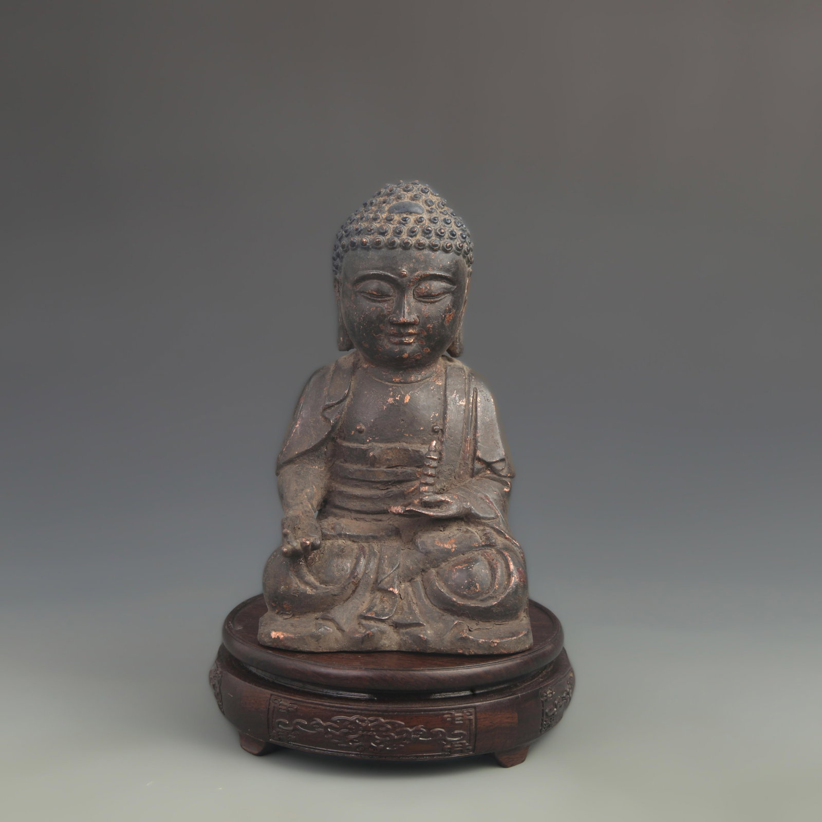 BRONZE AMITABHA BUDDHA TATHAGATA SEATED STATUE: Ming Dynasty Style; High: 8.50 inch; Width: 4.50 inch;