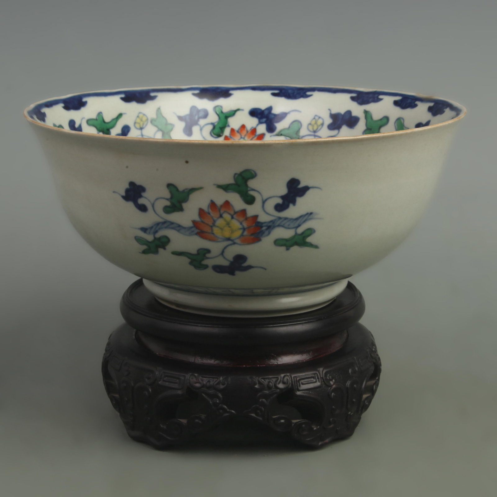 DOU CAI DRAGON PATTERN FLORAL PORCELAIN BOWL (1 of 6)