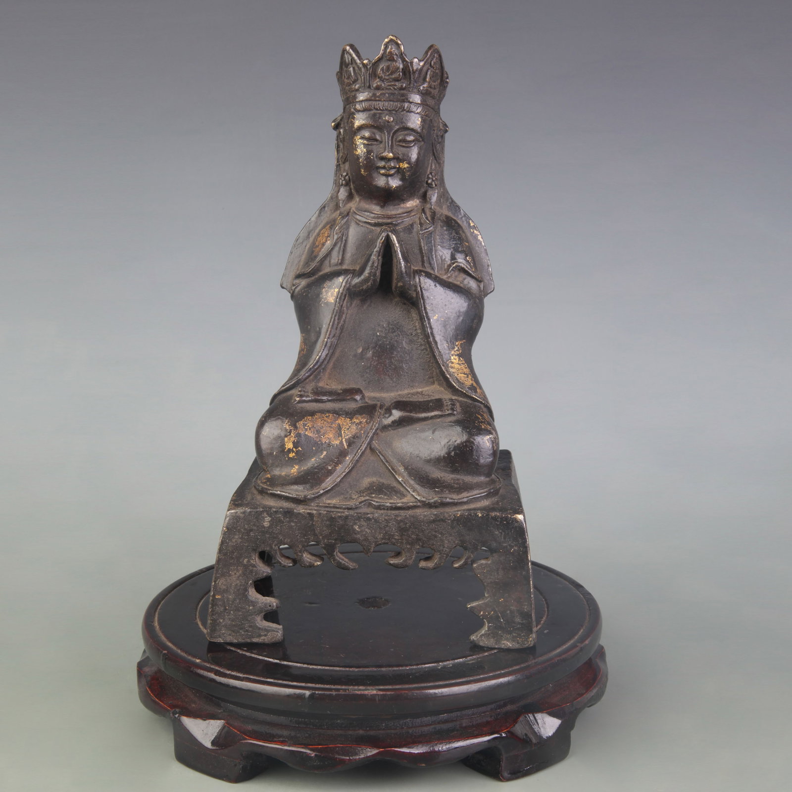 A FINE BRONZE BRONZE GUANYIN FIGURE: Qing Dynasty Qian Long Period; High: 8.1 inch
