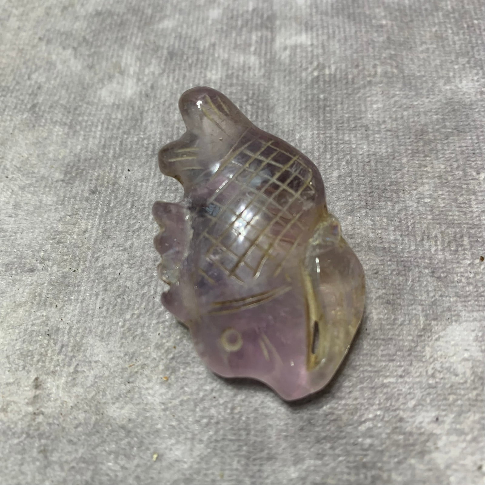AMETHYST CRYSTAL FISH PATTERN PENDANT - 2