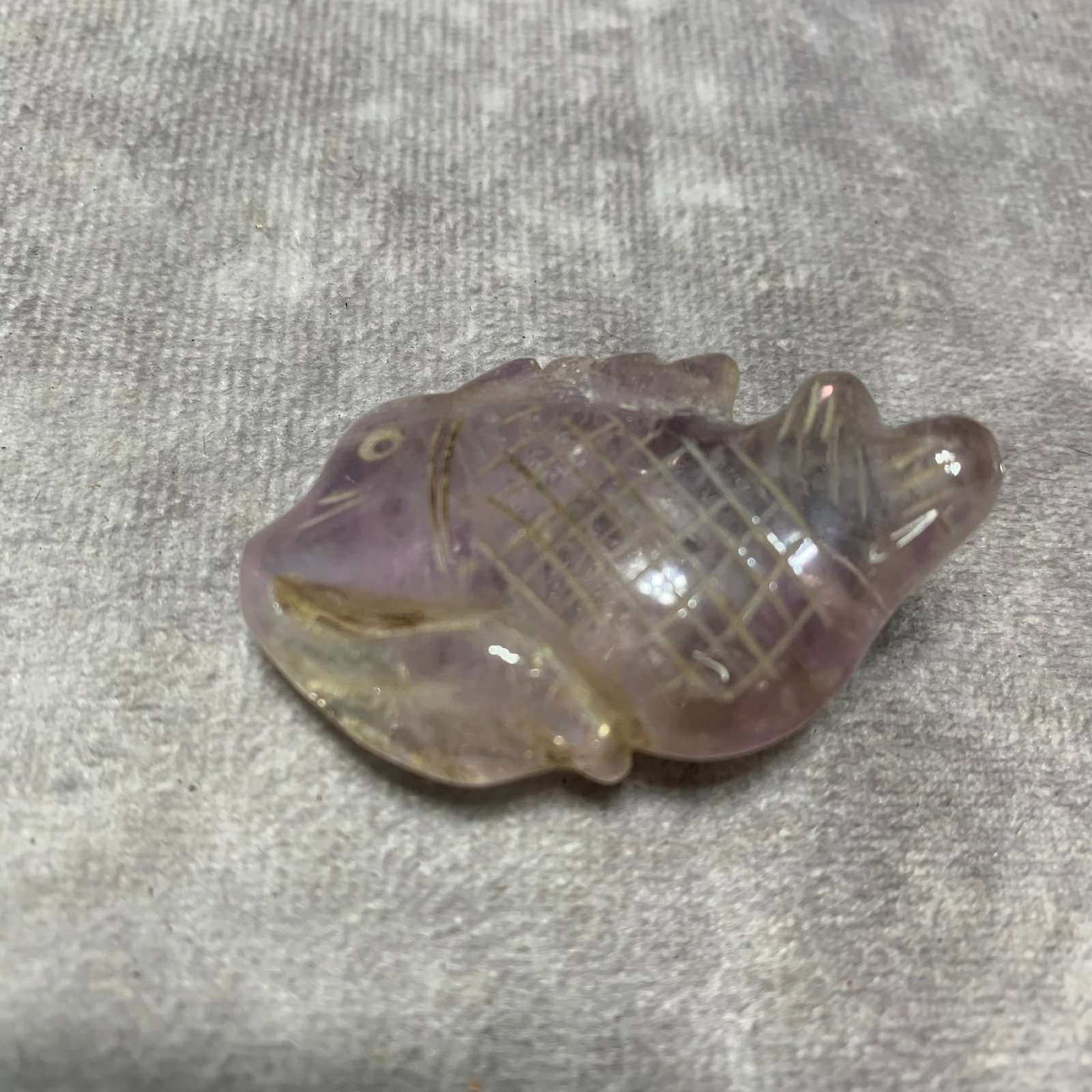 AMETHYST CRYSTAL FISH PATTERN PENDANT - 3