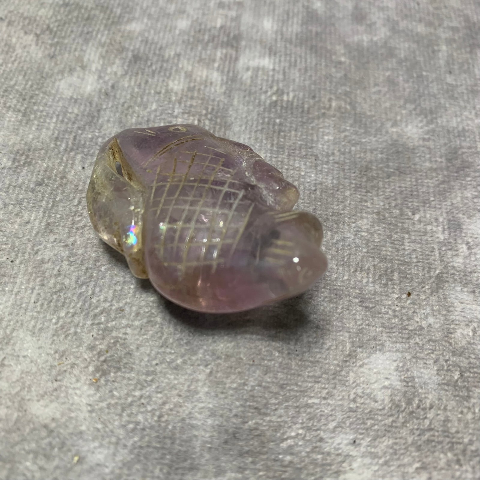 AMETHYST CRYSTAL FISH PATTERN PENDANT - 4