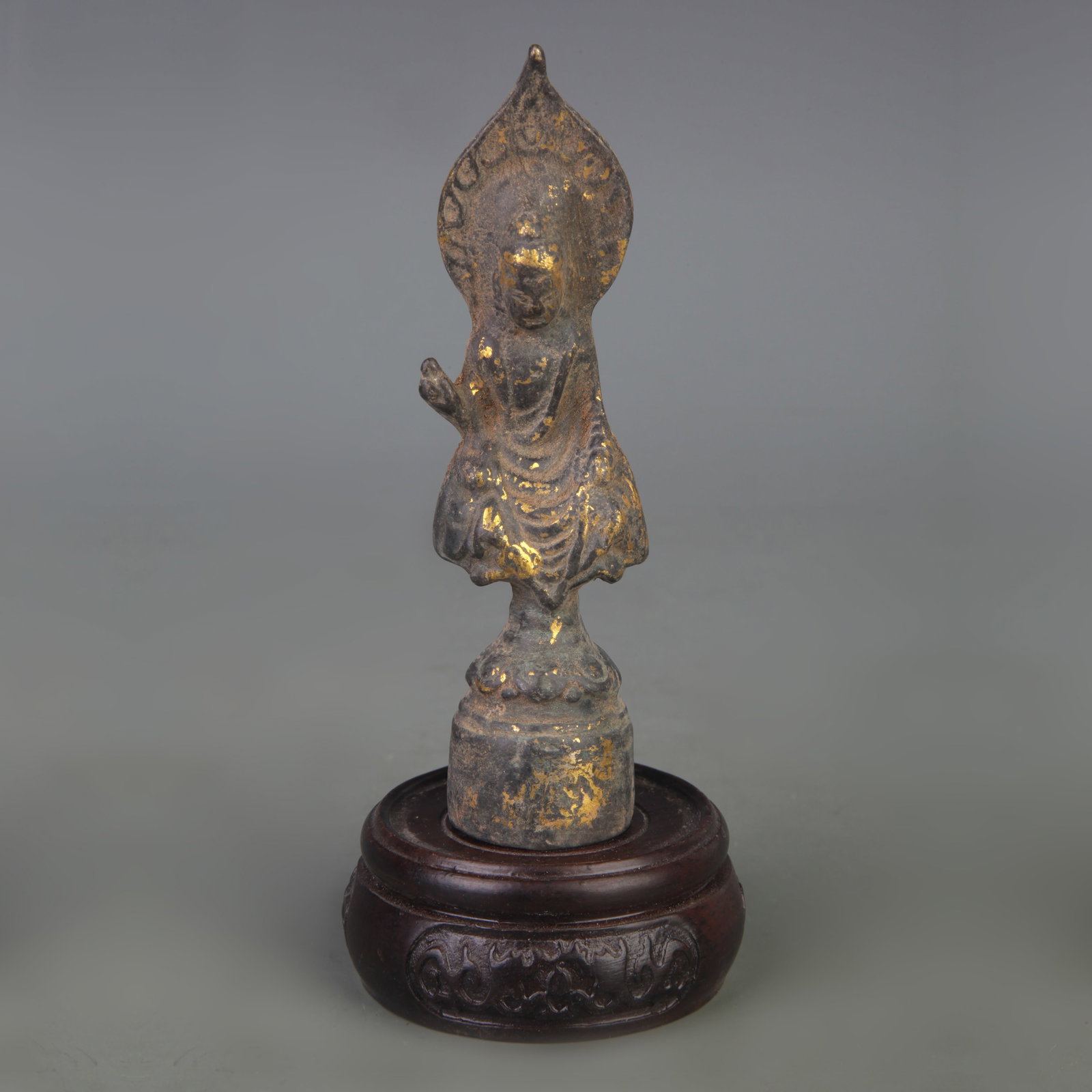 A SMALL TIBETAN BUDDHISM STATUE: 20th Century; Width: 1.3 inch; High: 4.5 inch