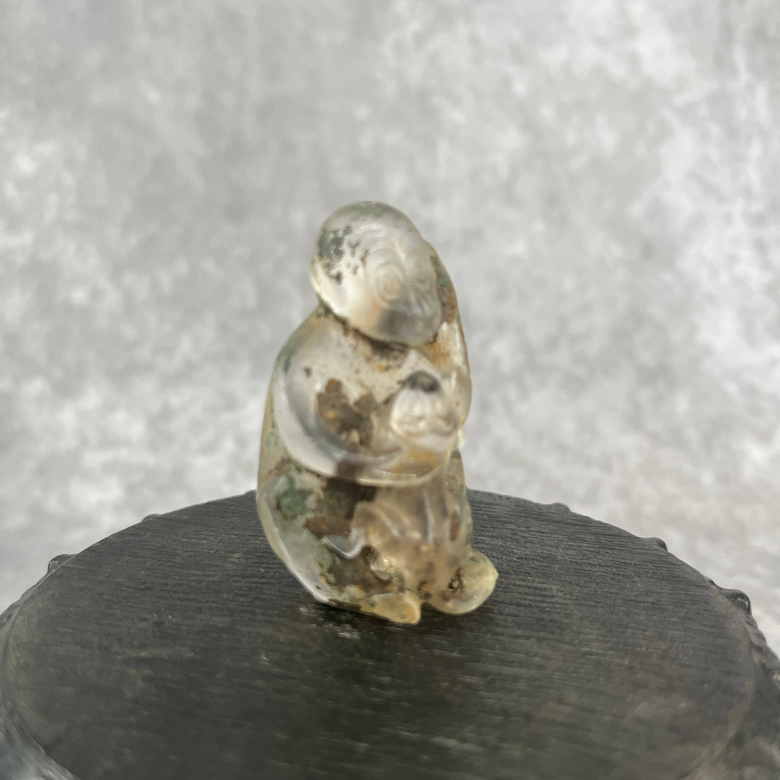 A FINE CRYSTAL MONKEY FIGURE - 8