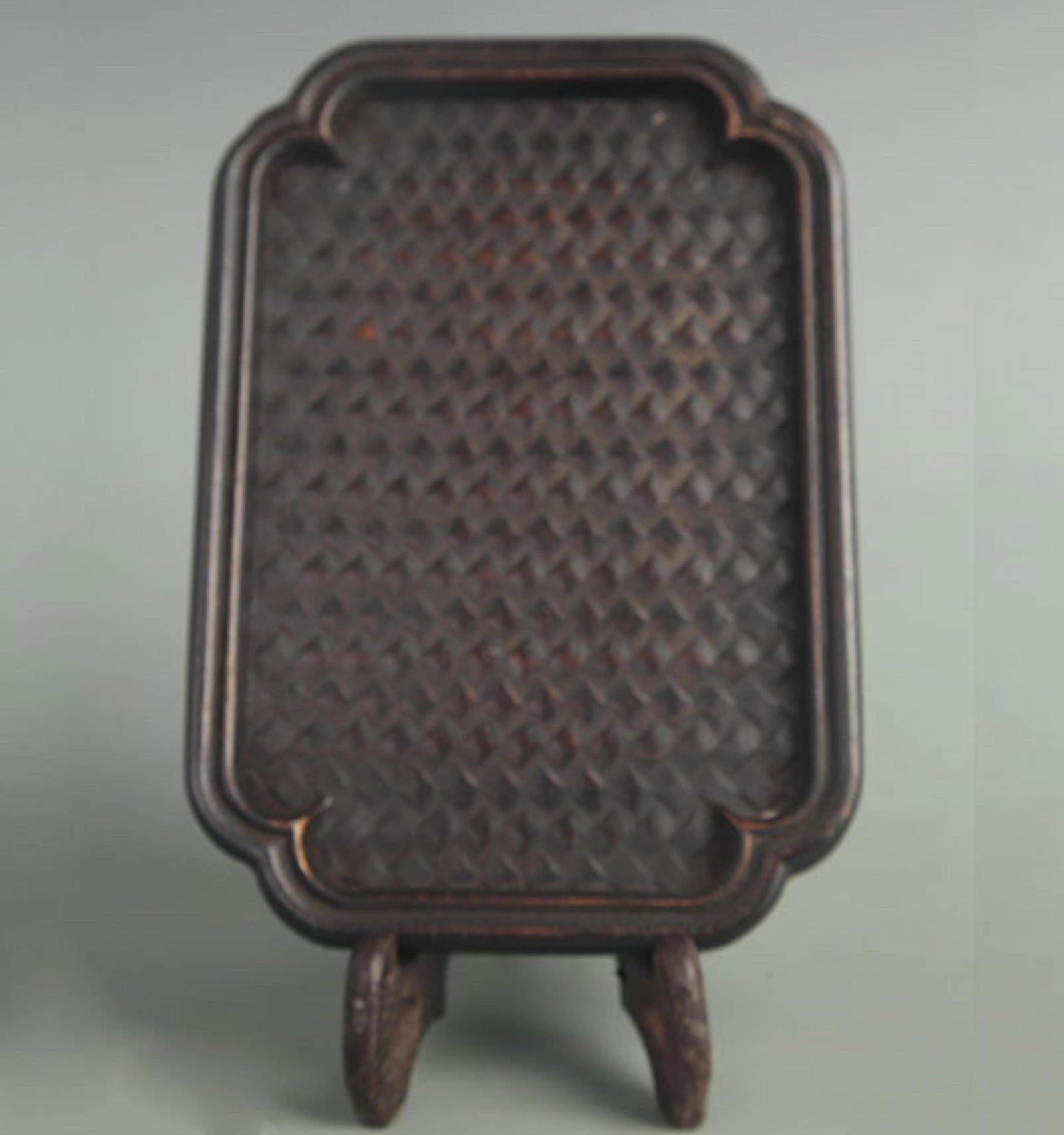 SANDALWOOD SEAT TEA COASTER: 20th Century; High: 7.75 inch; Width: 5.50 inch