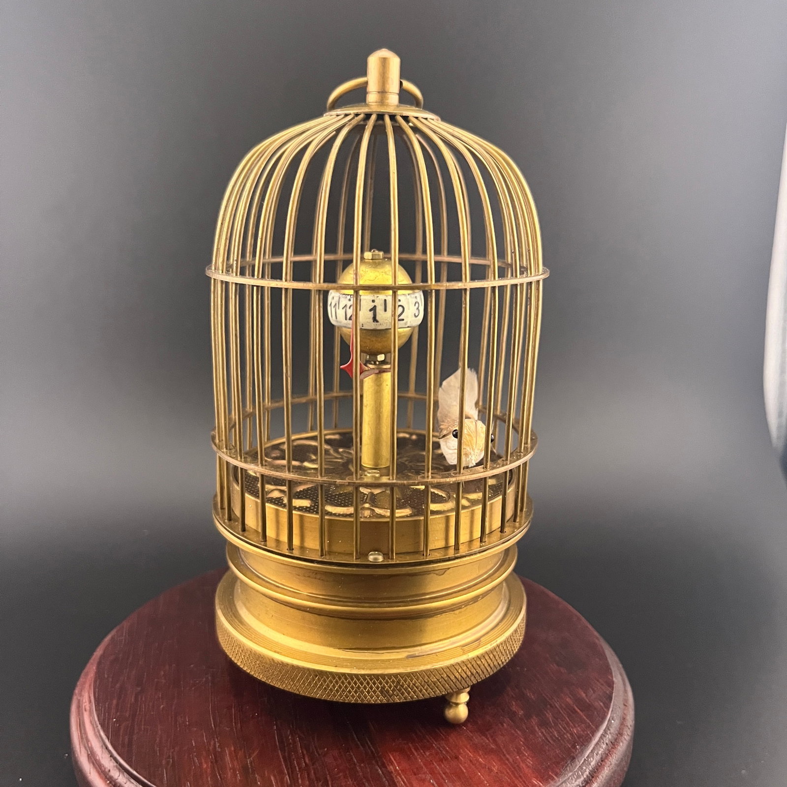 A FINE SMALL BIRD CAGE STYLE TABLE CLOCK - 2
