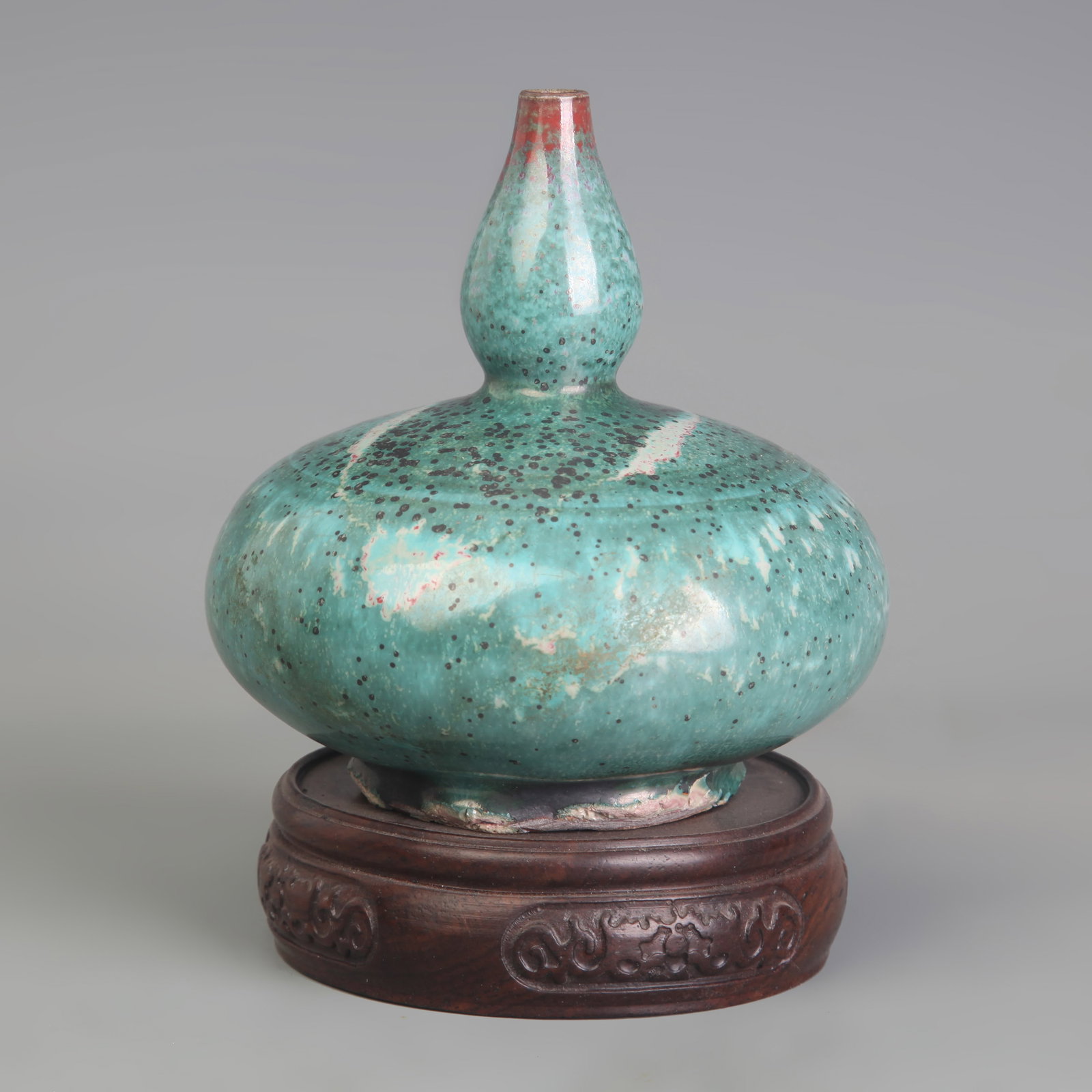 A FINE JUN GLAZED DOUBLE GOUND VASE (1 of 5)