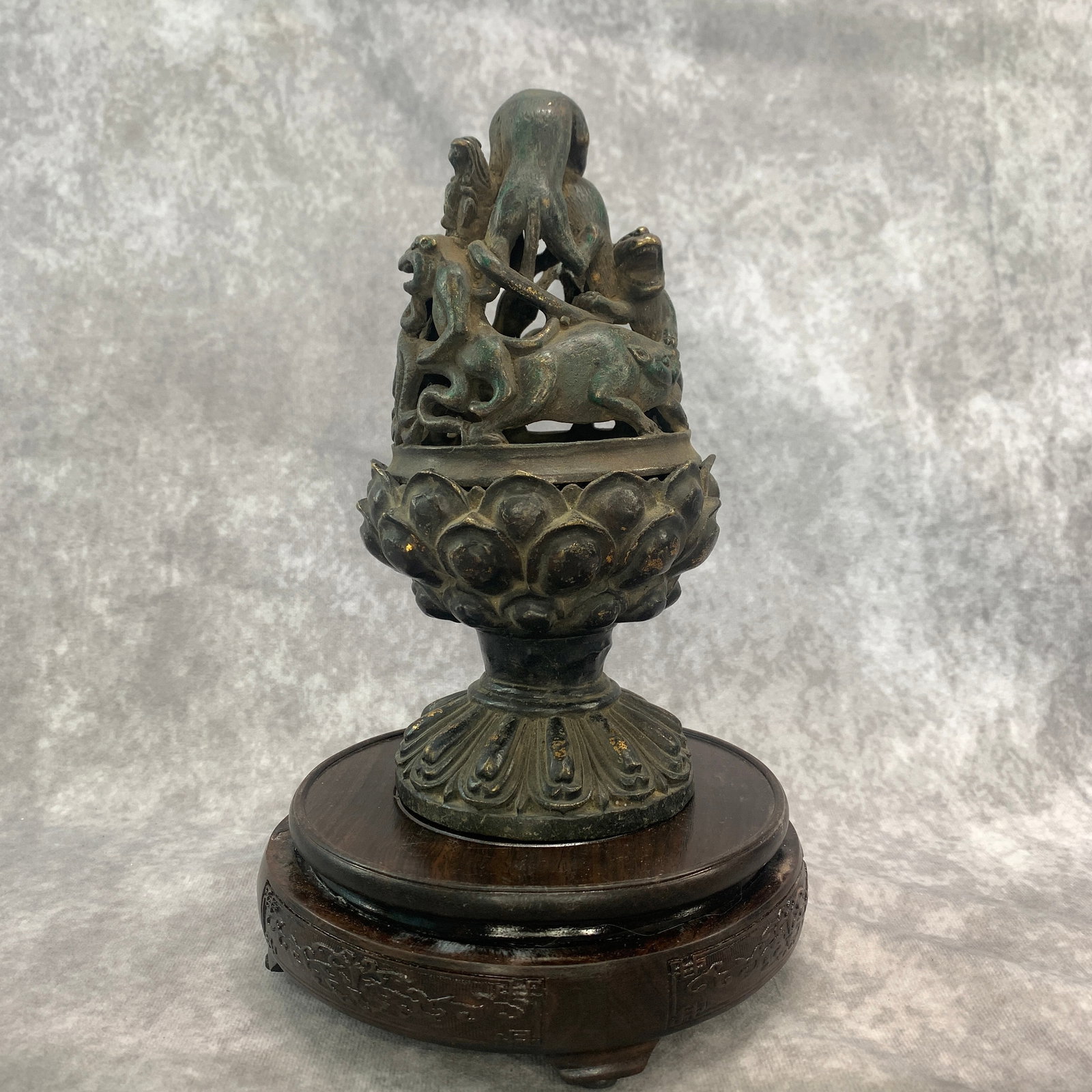 A FINE LUCK BEAST PATTERN INCENSE BURNER - 2