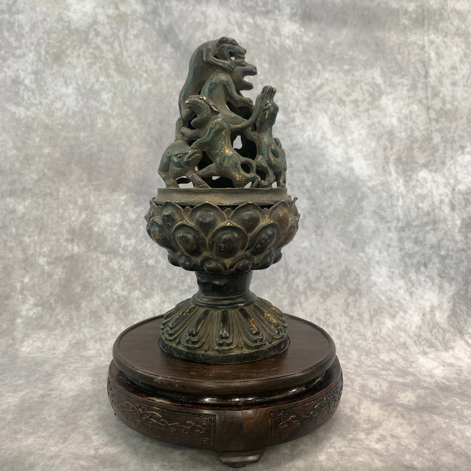 A FINE LUCK BEAST PATTERN INCENSE BURNER - 3