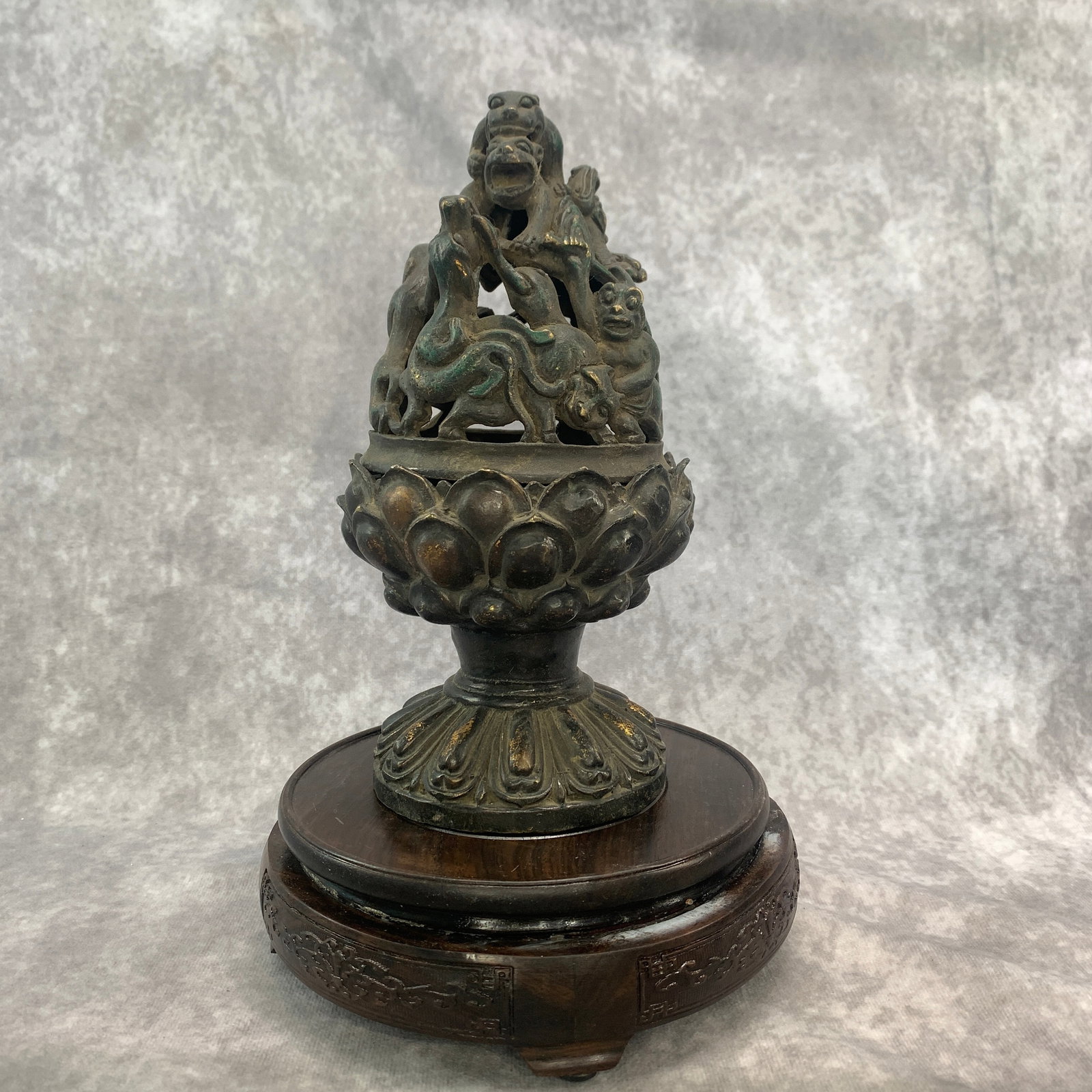 A FINE LUCK BEAST PATTERN INCENSE BURNER - 4