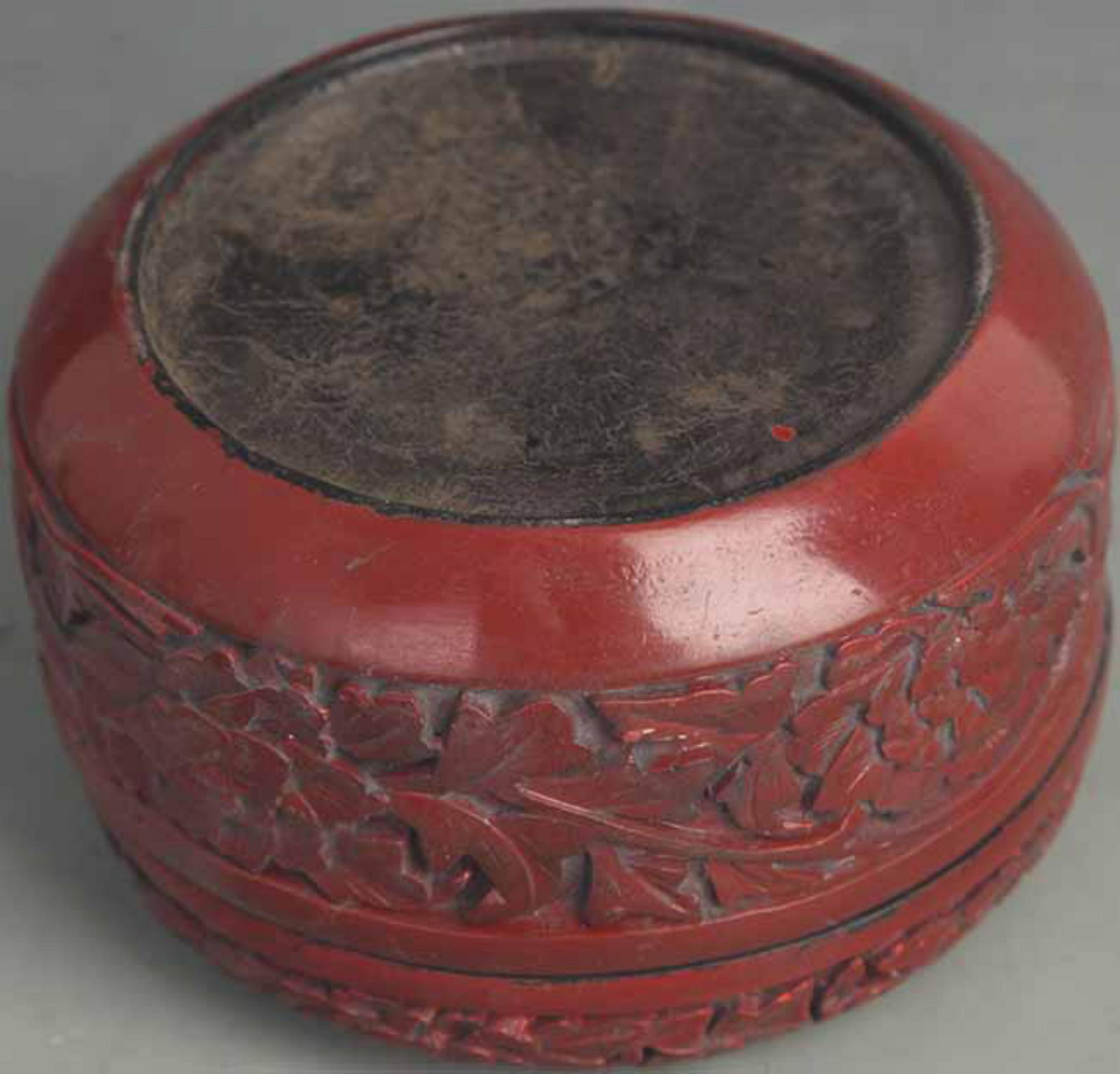 RED CARVED LACQUER FLOWER PATTERN BOX - 4