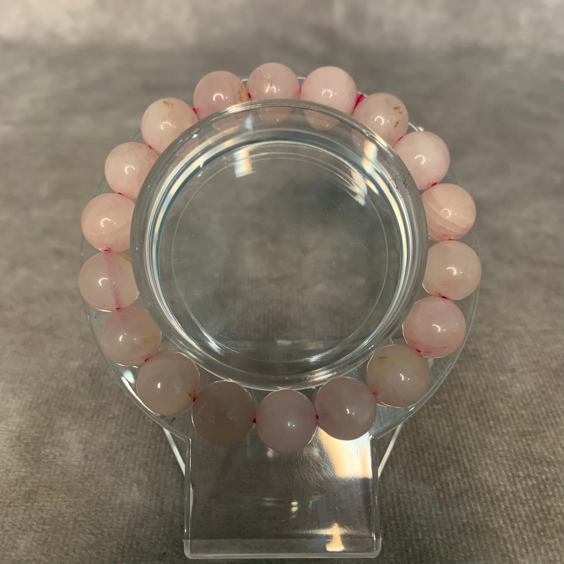 A FINE PINK CRYSTAL MADE BRACELET: Han Dynasty Style; Long: 2.6 inch; Width: 1.2 inch; H; 1.6 inch;