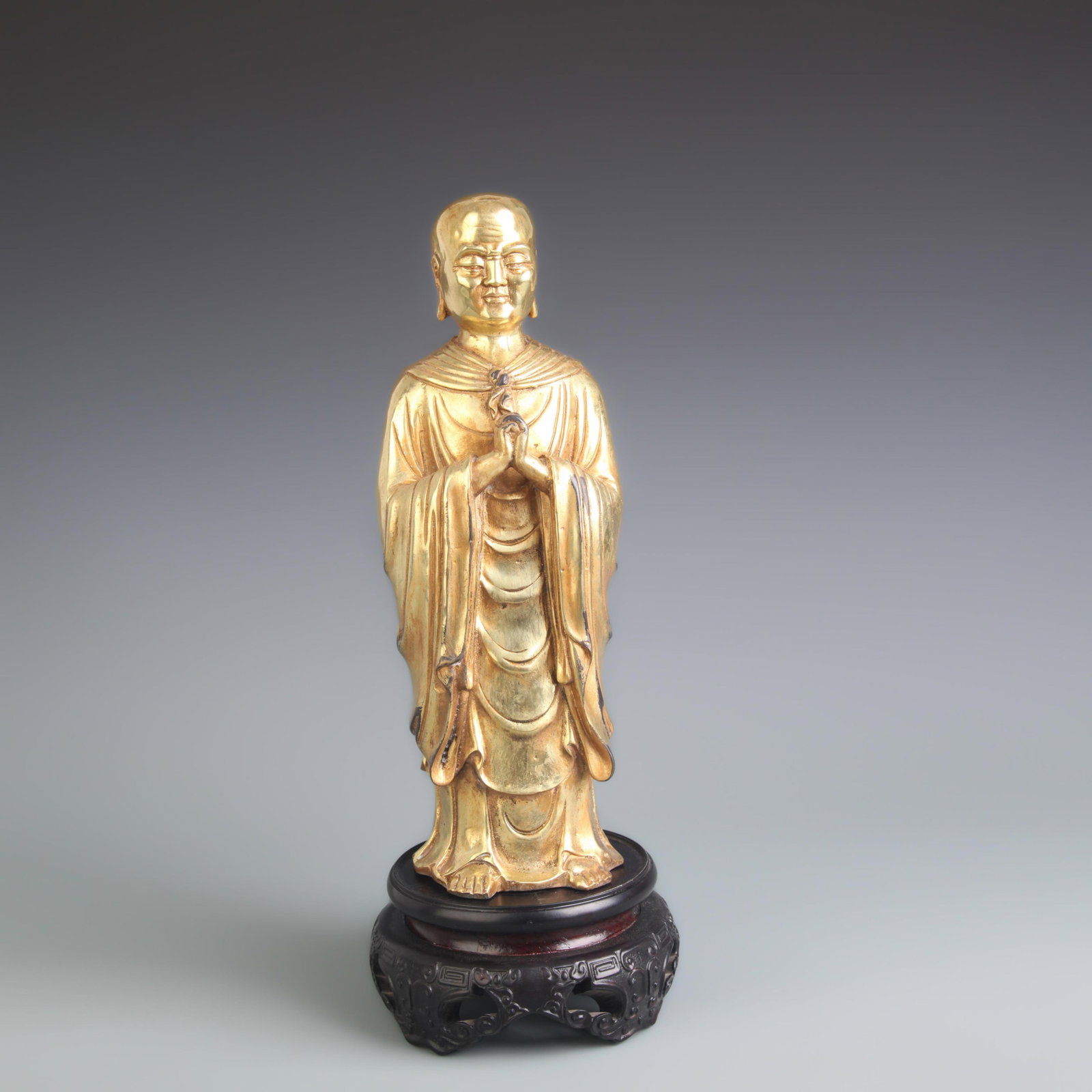 A FINE BRONZE TIBETAN BUDDHISM A NAN FIGURE (1 of 5)
