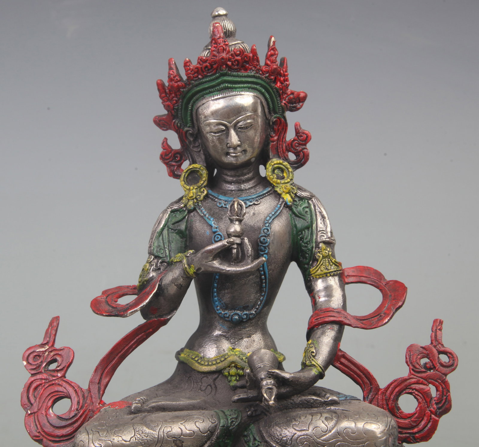 A FINE BRONZE COLORED VAJRASATTVA STATUE - 2