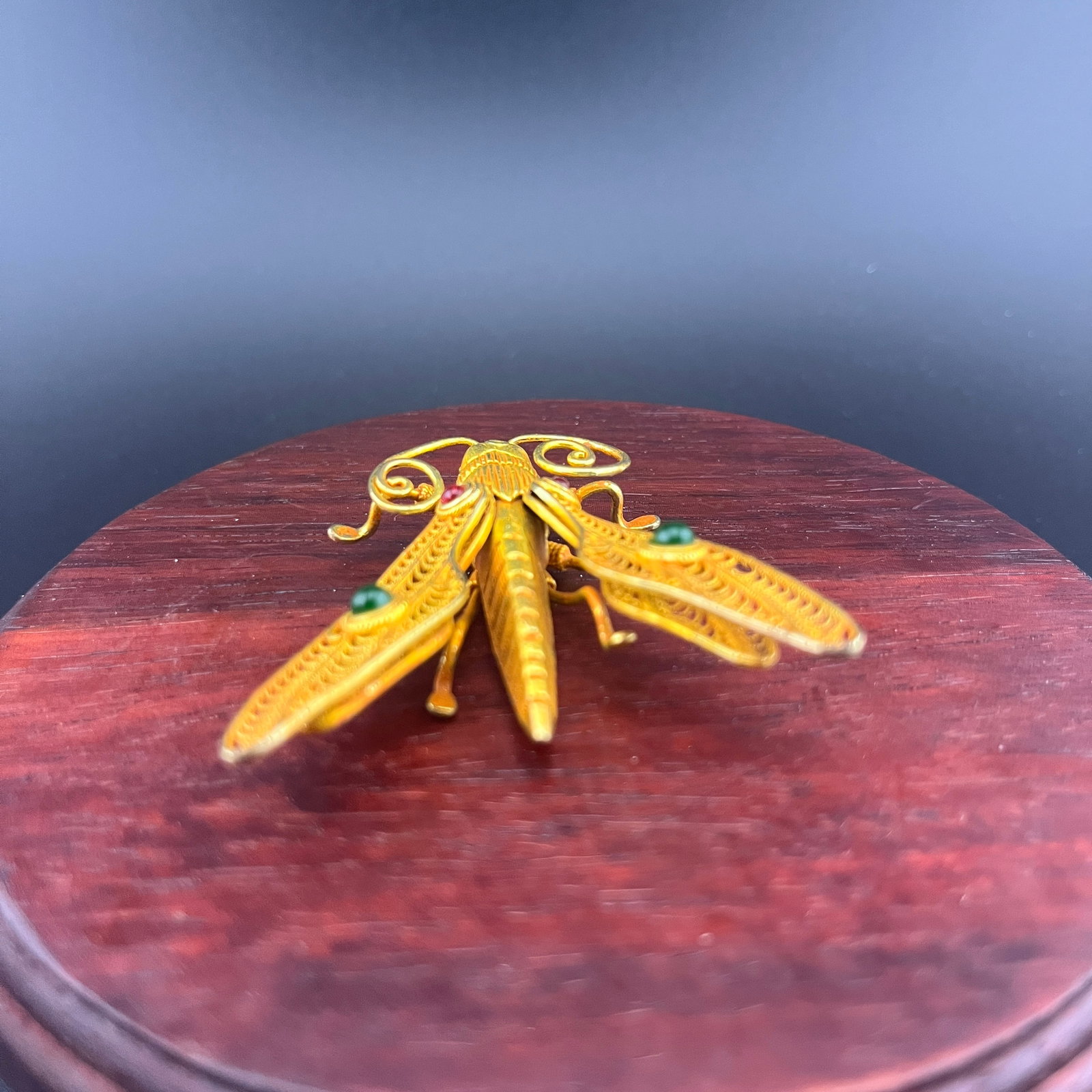 A FINE BRONZ MADE GRASS HOPPER - 5