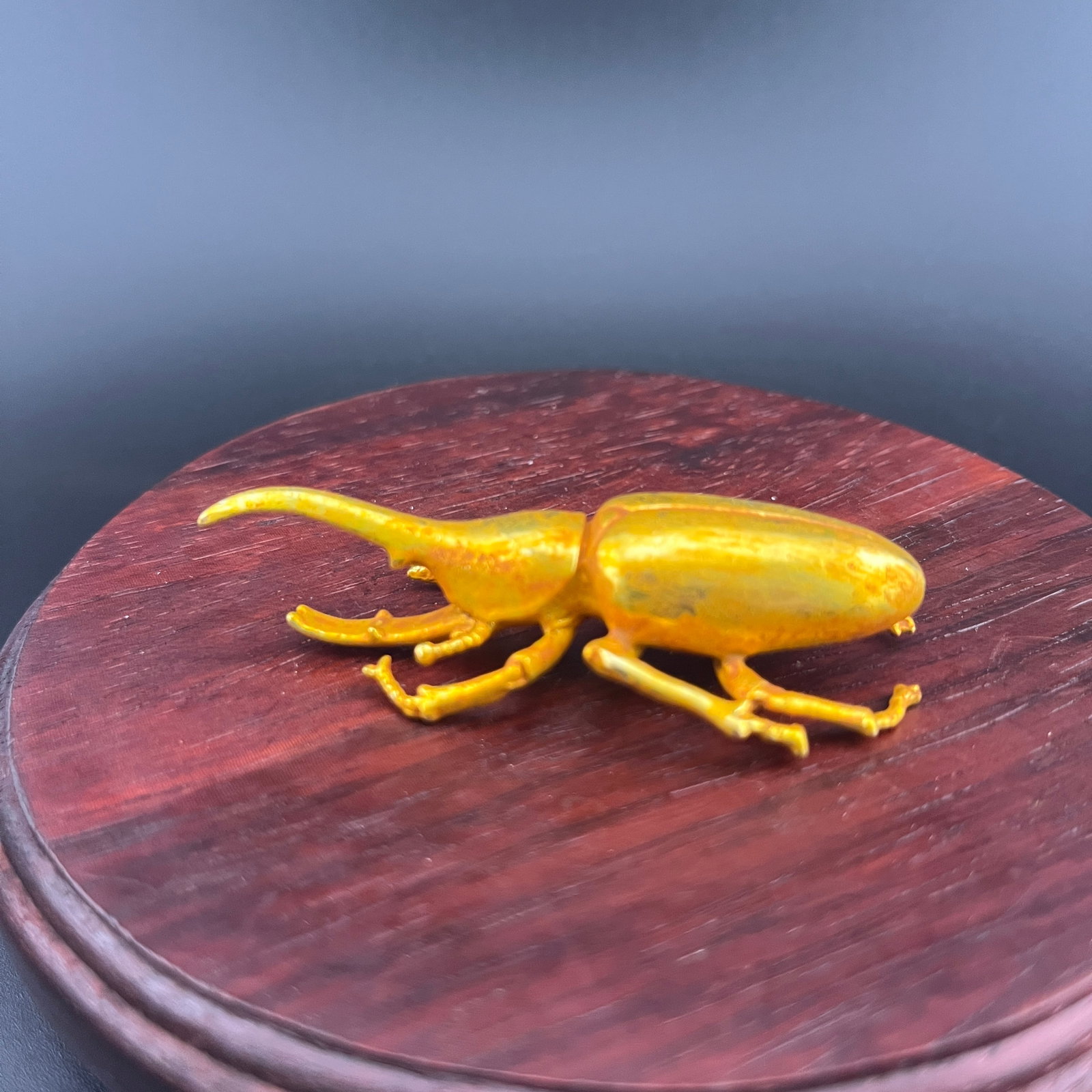 A FINE SMALL BRONZE BEETLES FIGURE (1 of 5)