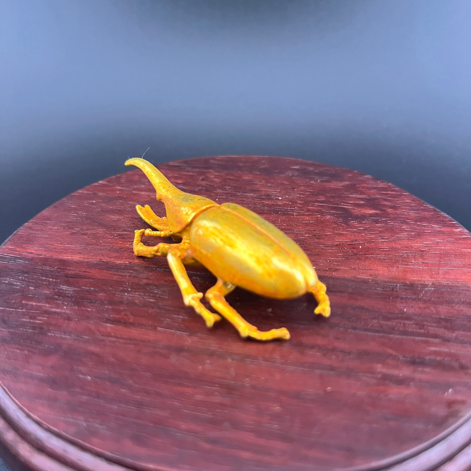 A FINE SMALL BRONZE BEETLES FIGURE - 5