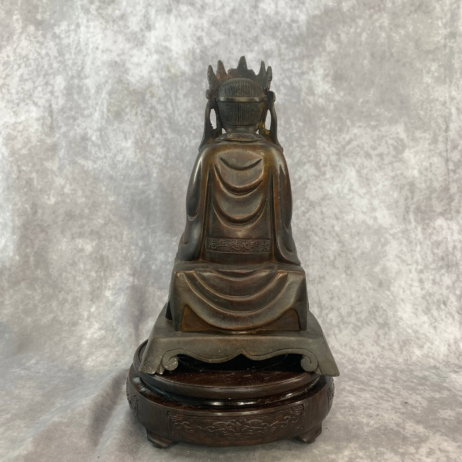 BRONZE SEATED CROWNED BUDDHA - 3