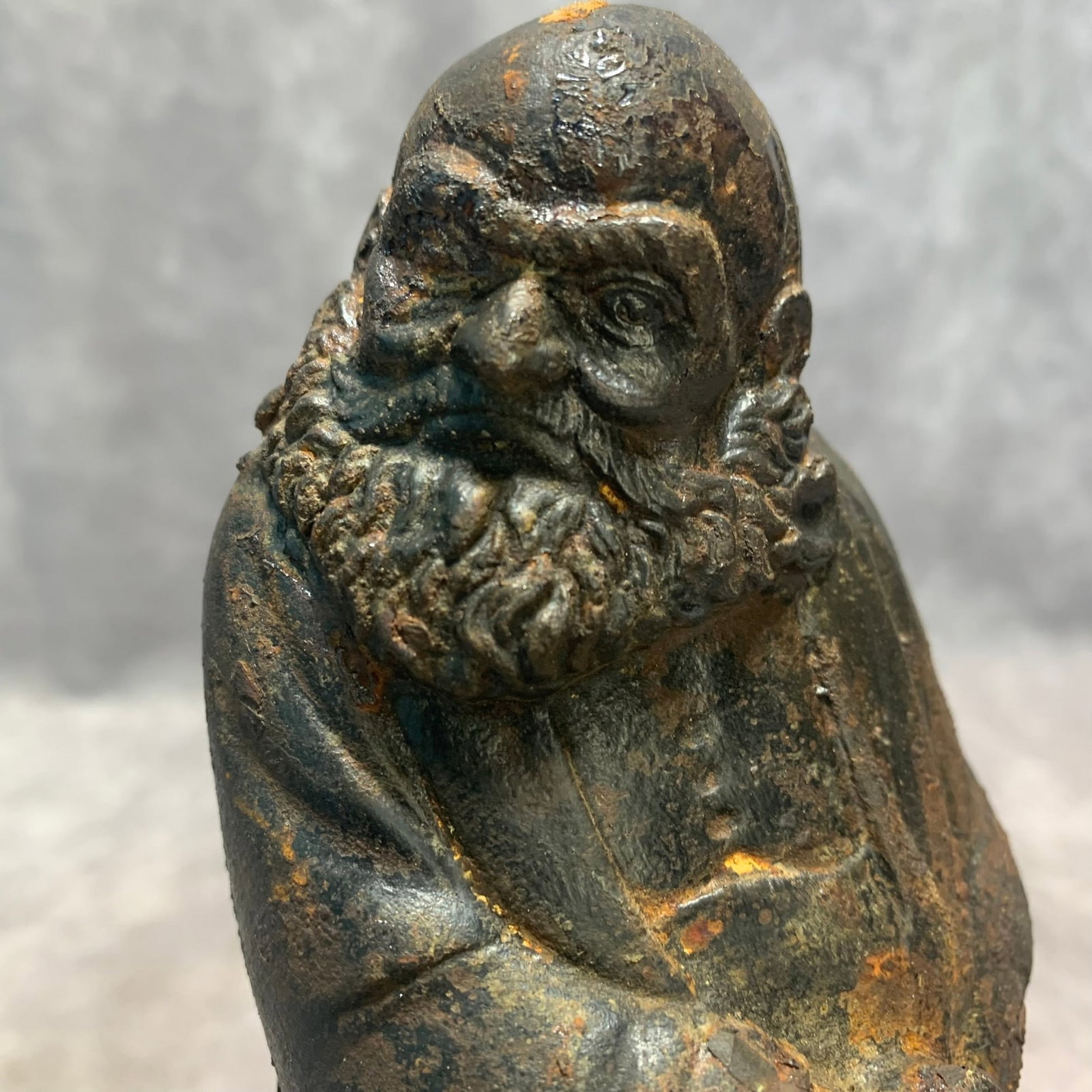 CAST IRON DARUMA STANDING STATUE - 2