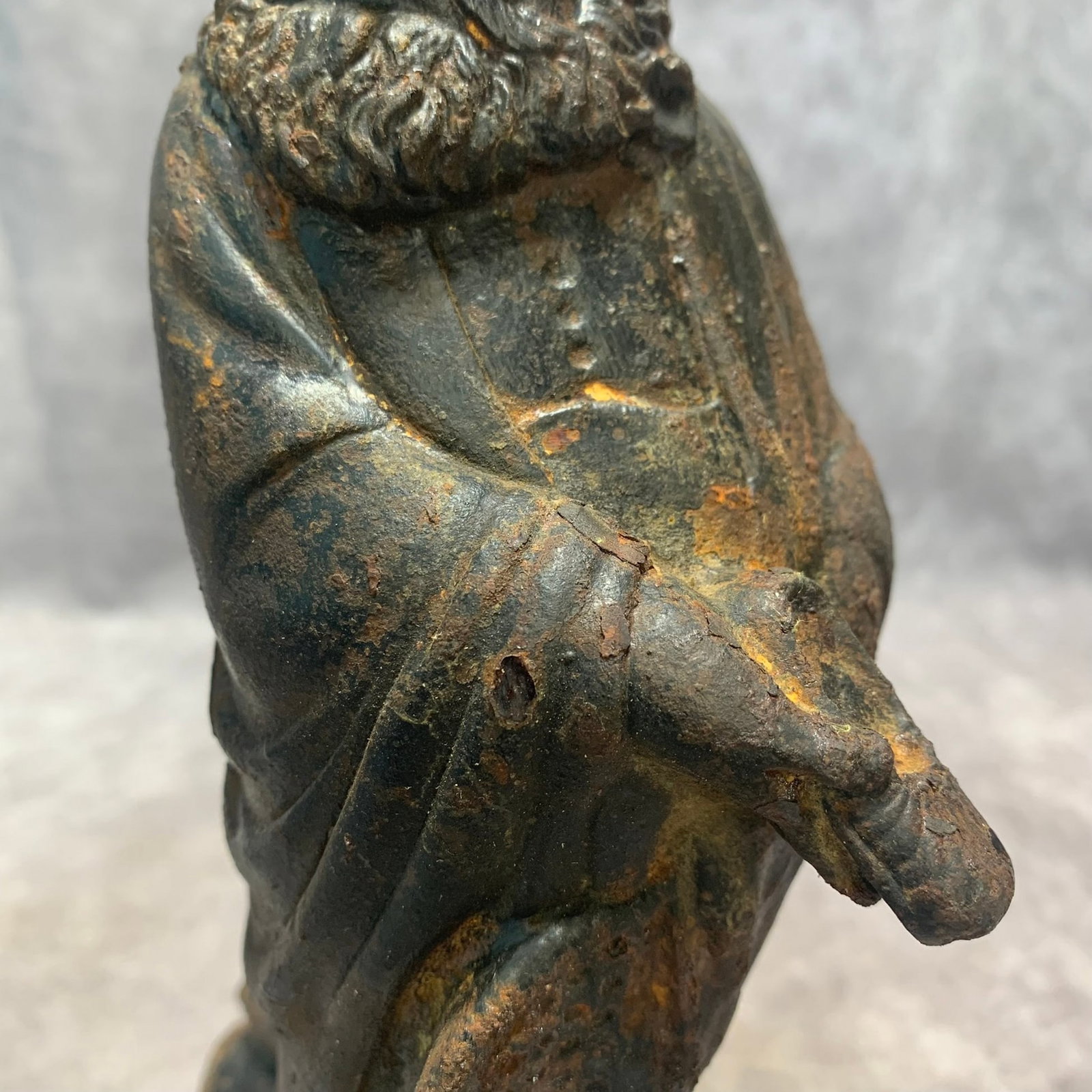 CAST IRON DARUMA STANDING STATUE - 3