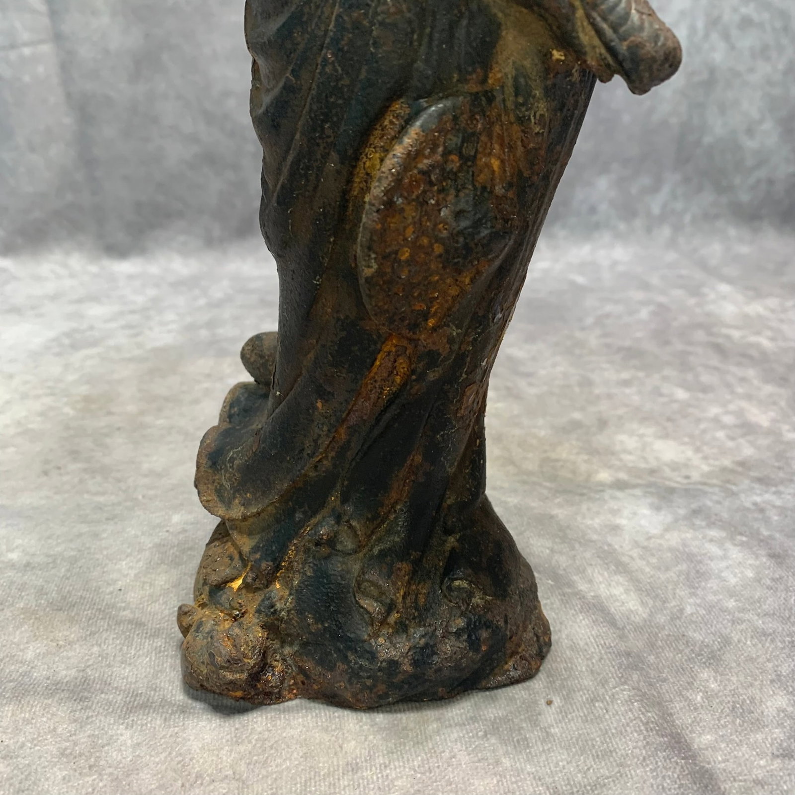 CAST IRON DARUMA STANDING STATUE - 4