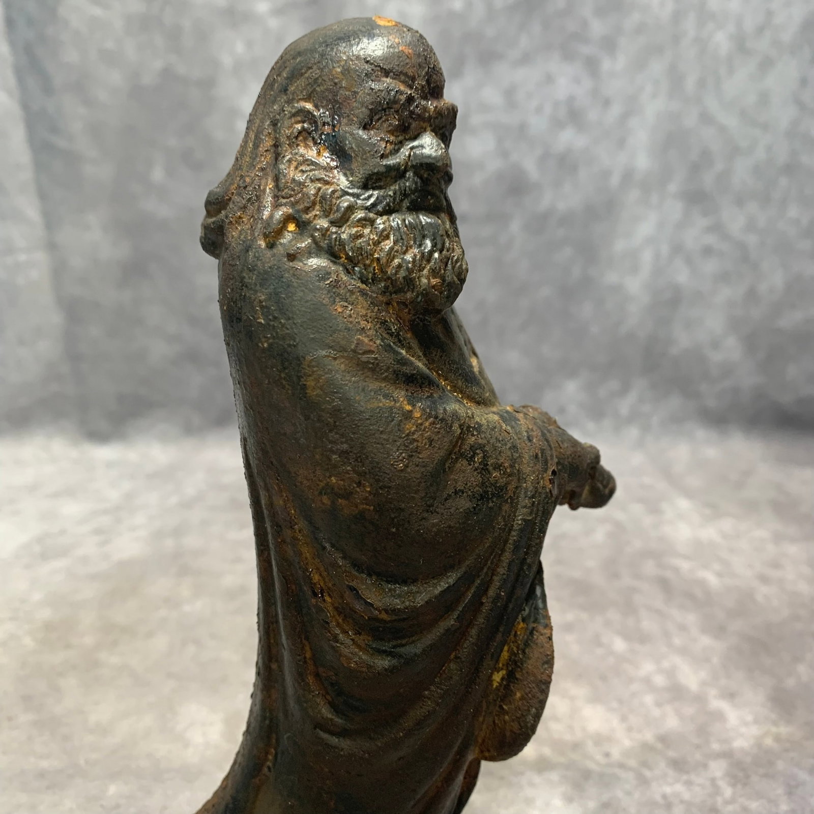 CAST IRON DARUMA STANDING STATUE - 5