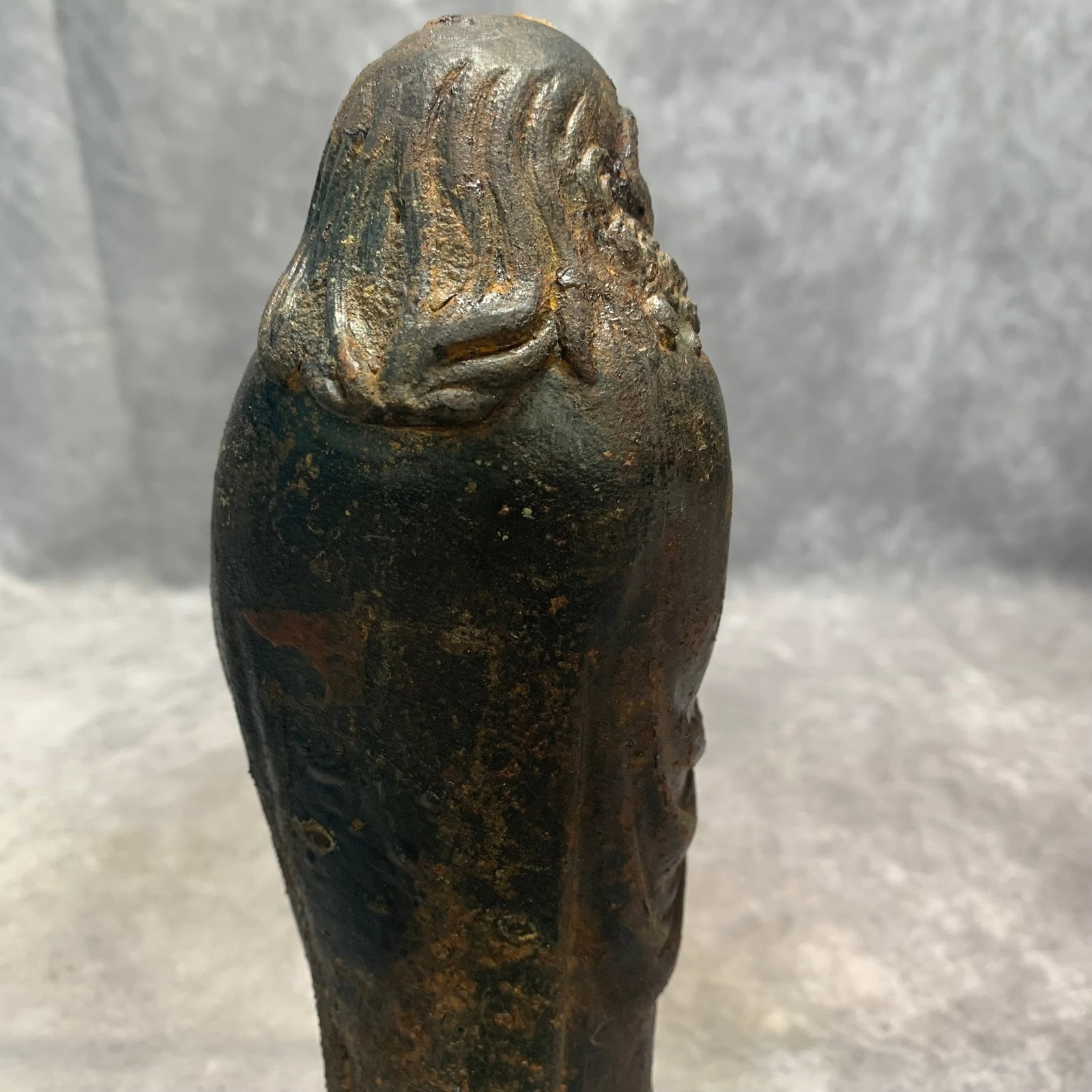 CAST IRON DARUMA STANDING STATUE - 6