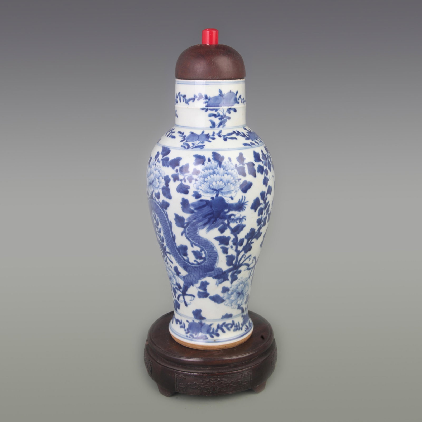 RARE BLUE AND WHITE FLOWER PATTERN GENERAL TYPE JAR - 2