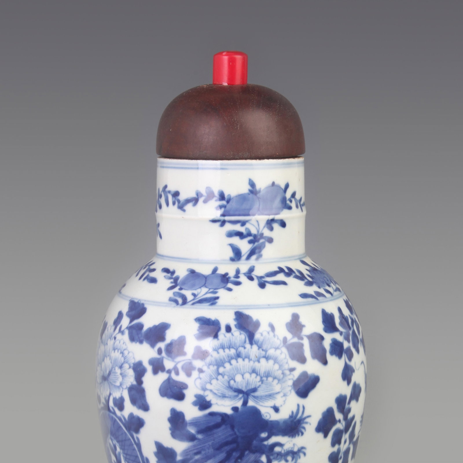RARE BLUE AND WHITE FLOWER PATTERN GENERAL TYPE JAR - 3