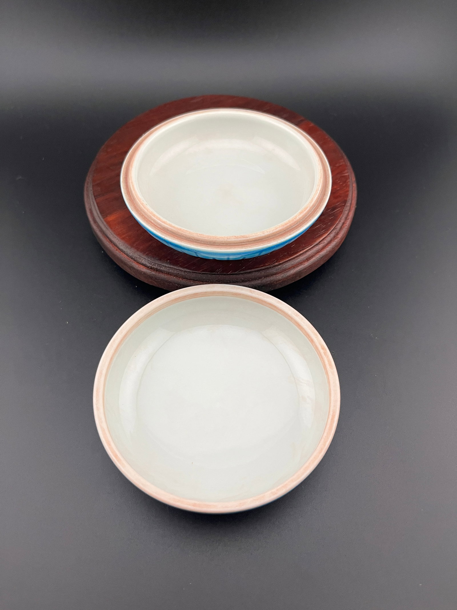 TURQUOISE COLOR GLAZED PORCELAIN SEAL PASTE BOX - 5