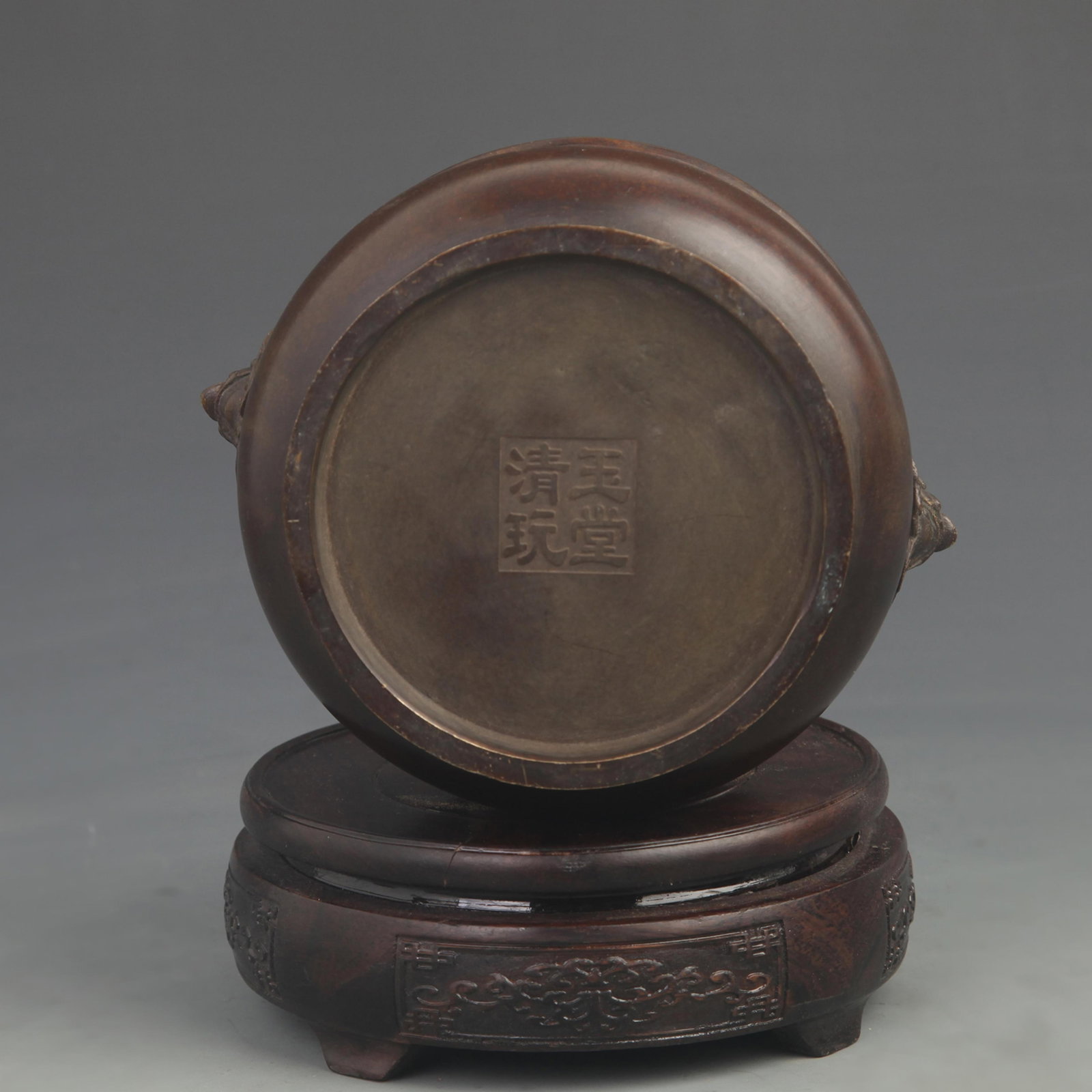 A FINE BRONZE LION HANDLE PATTERN CENSER - 4