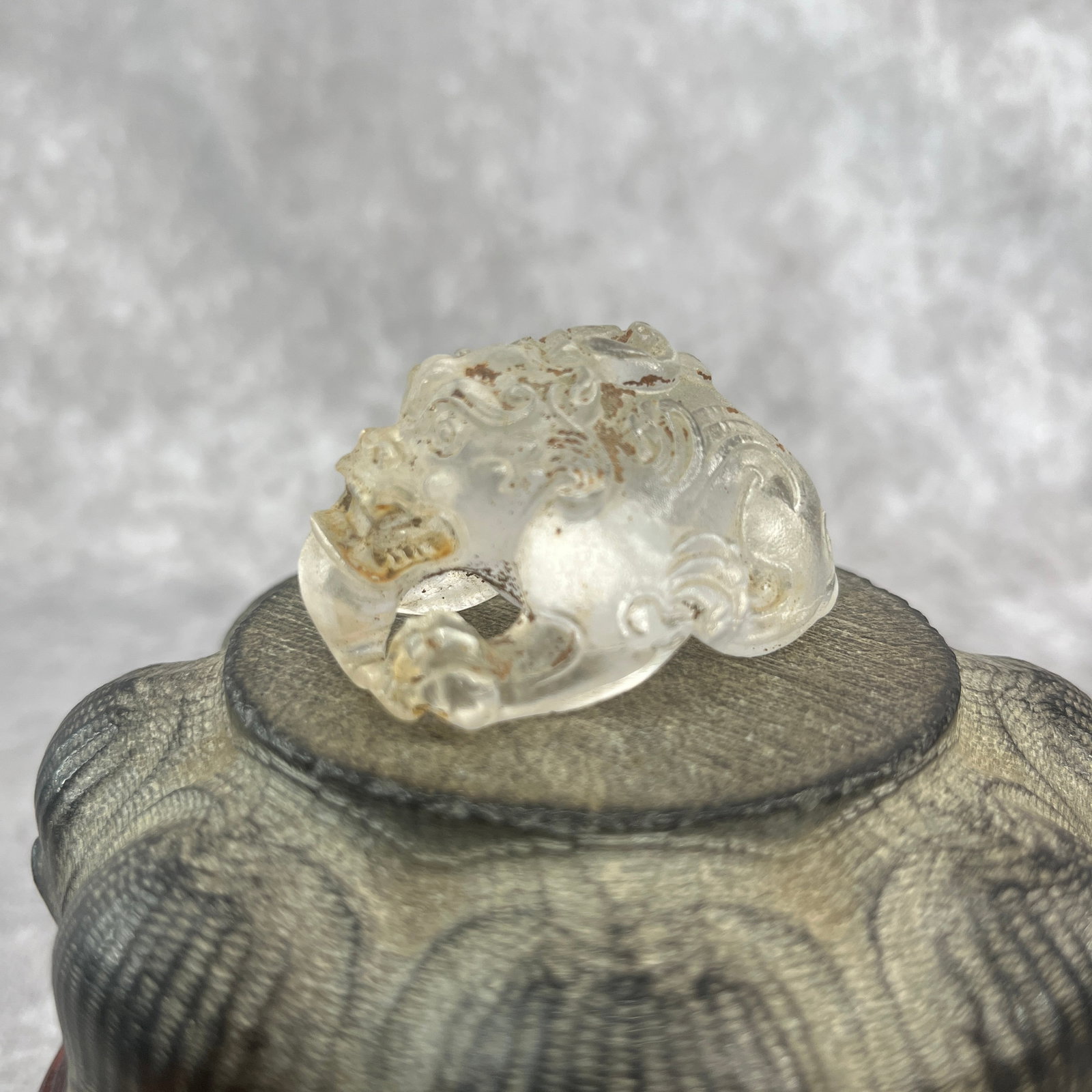A FINE CLEAR QUARTZ PIXIU FIGURE - 3