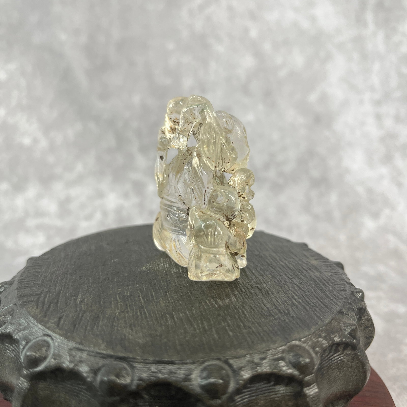 A FINE CLEAR QUARTZ BOY PLAYING FIGURE - 4
