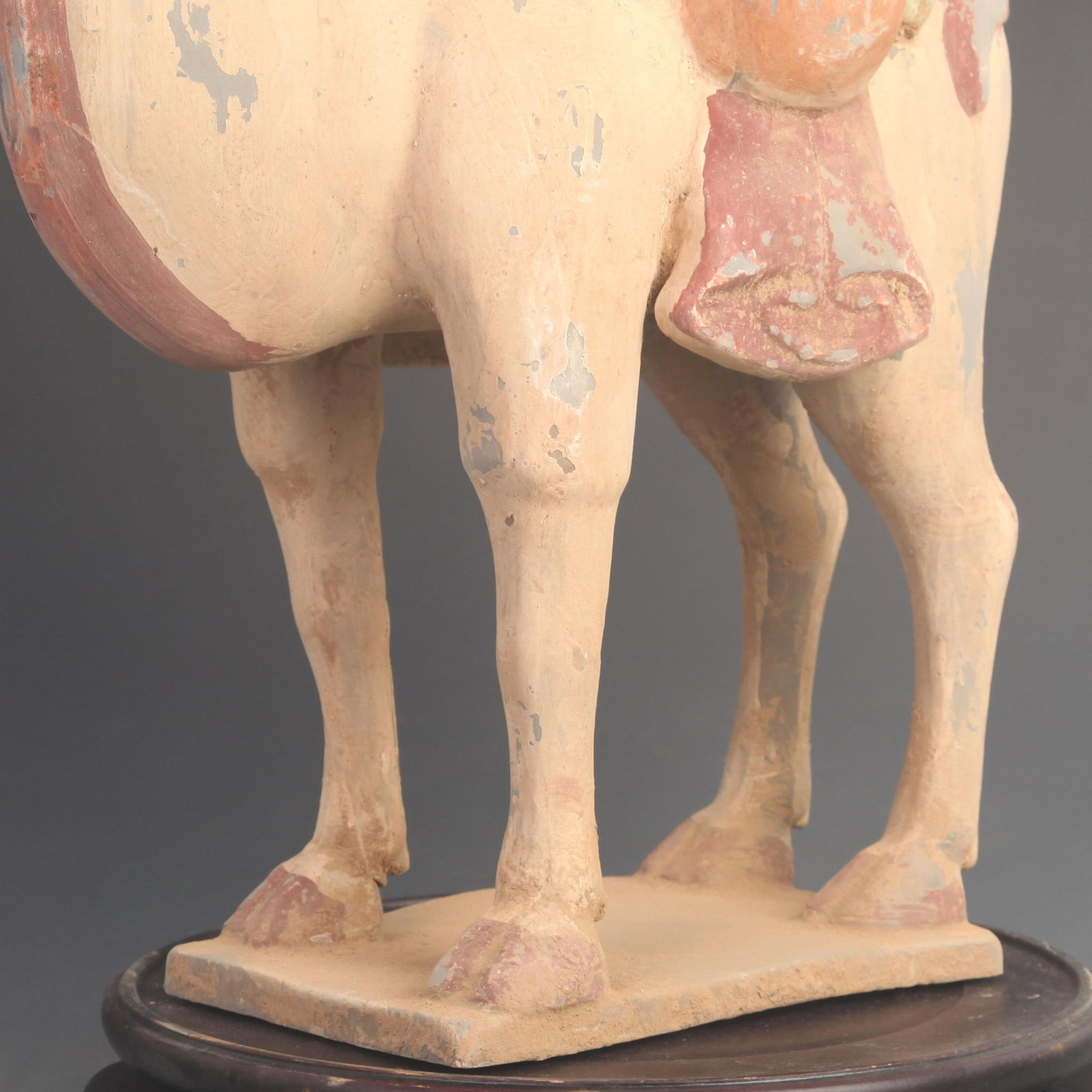 A FINE COLORED POTTERY CAMEL FIGURINE - 3