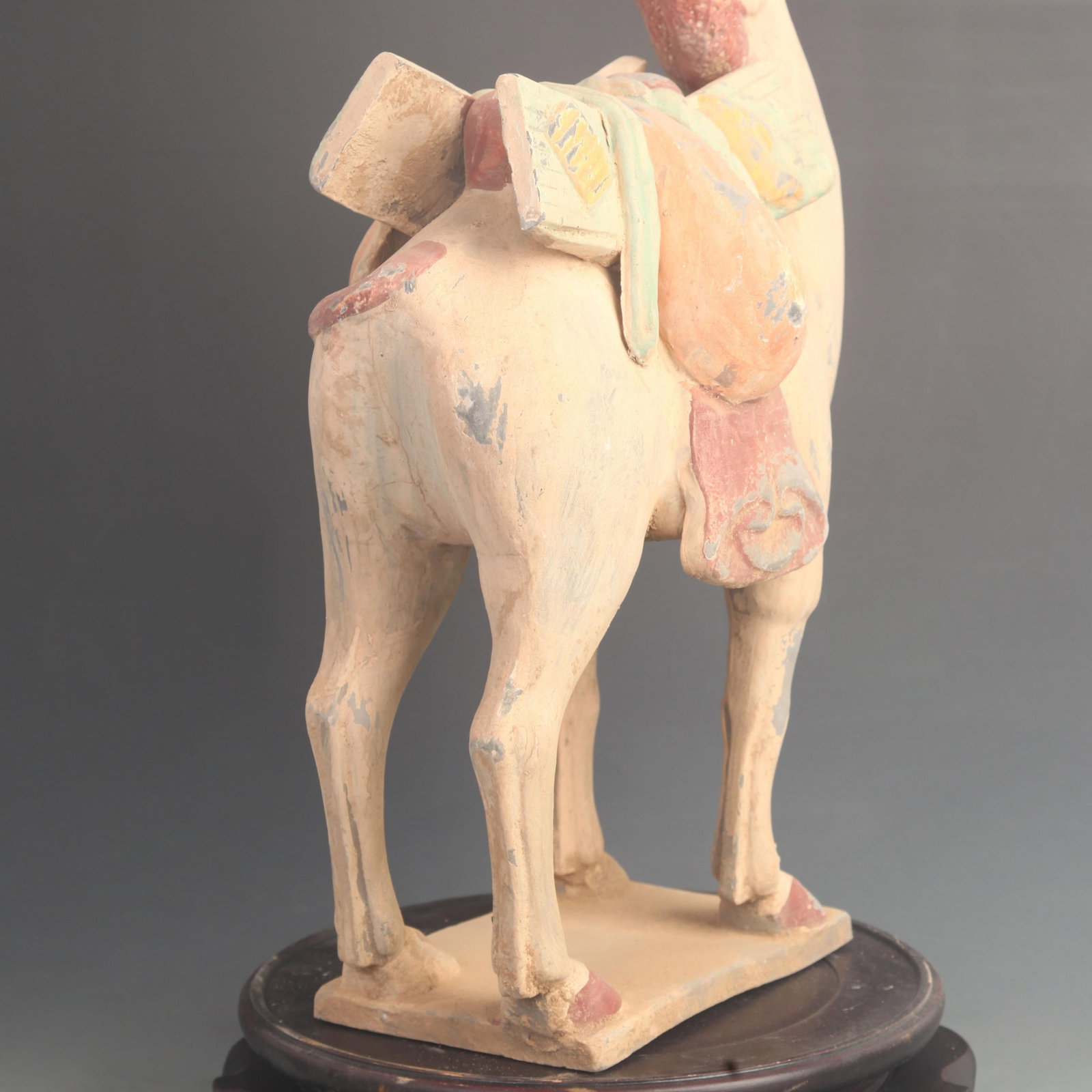 A FINE COLORED POTTERY CAMEL FIGURINE - 4