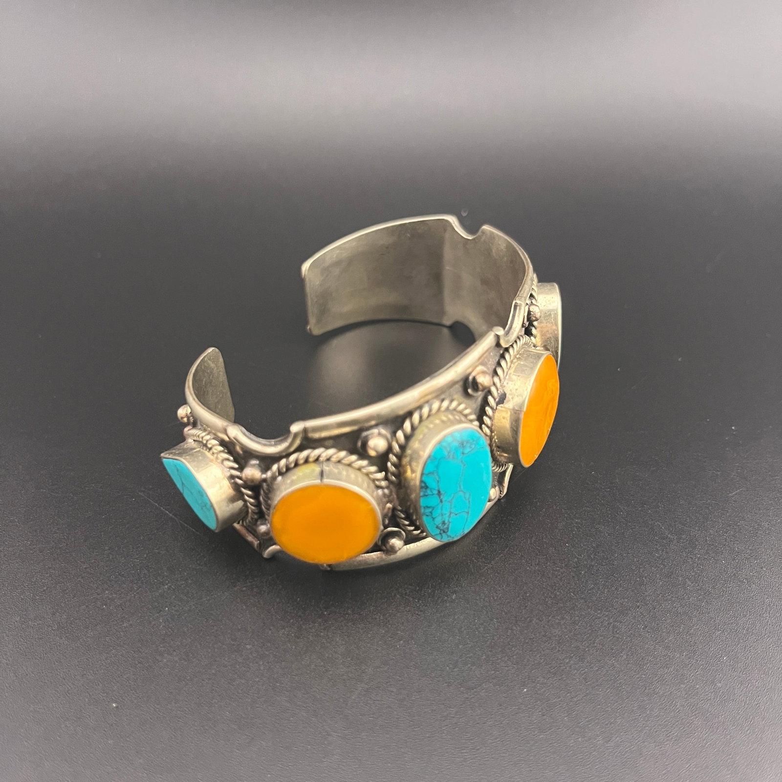 WHITE BRONZE BRACELETS SET WITH GEMSTONES - 2