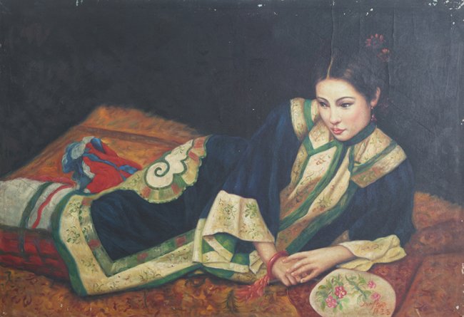 CHEN YIFEI OIL PAINTING: The Lady, 23.6" X 35.4"
