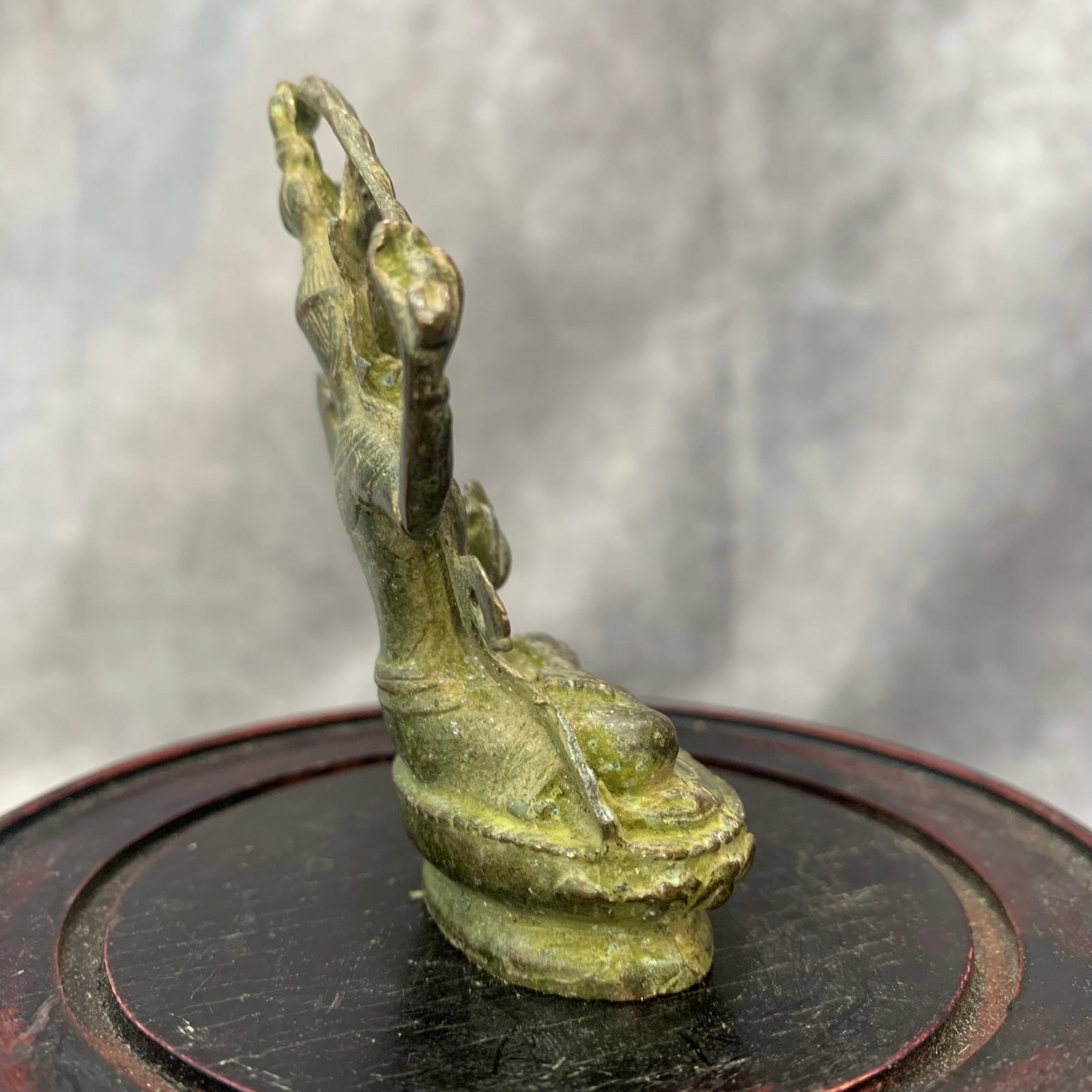 SMALL BRONZE MANJUSRI BUDDHA STATUE - 6