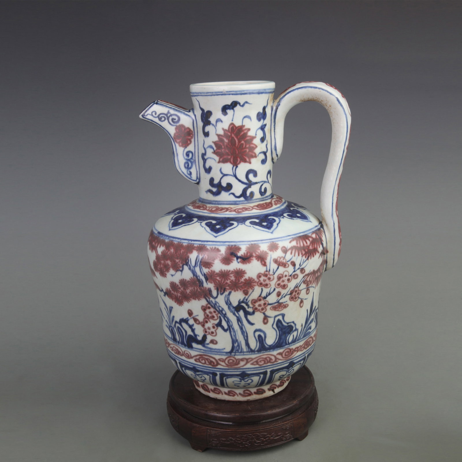 BLUE AND WHITE YOU LI HONG PATTERN PORCELAIN EWER (1 of 5)